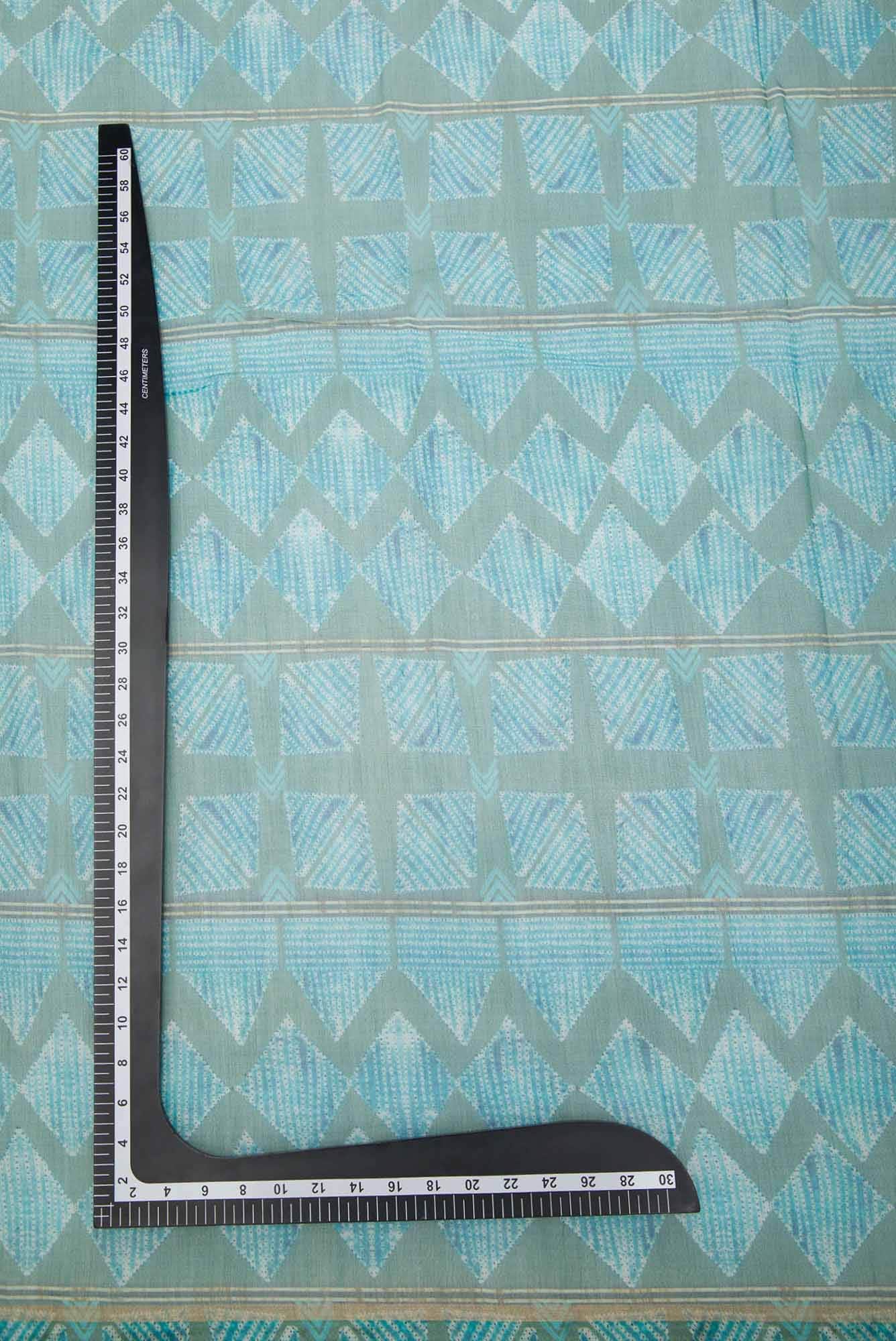 Blue Chanderi Silk Dress Material