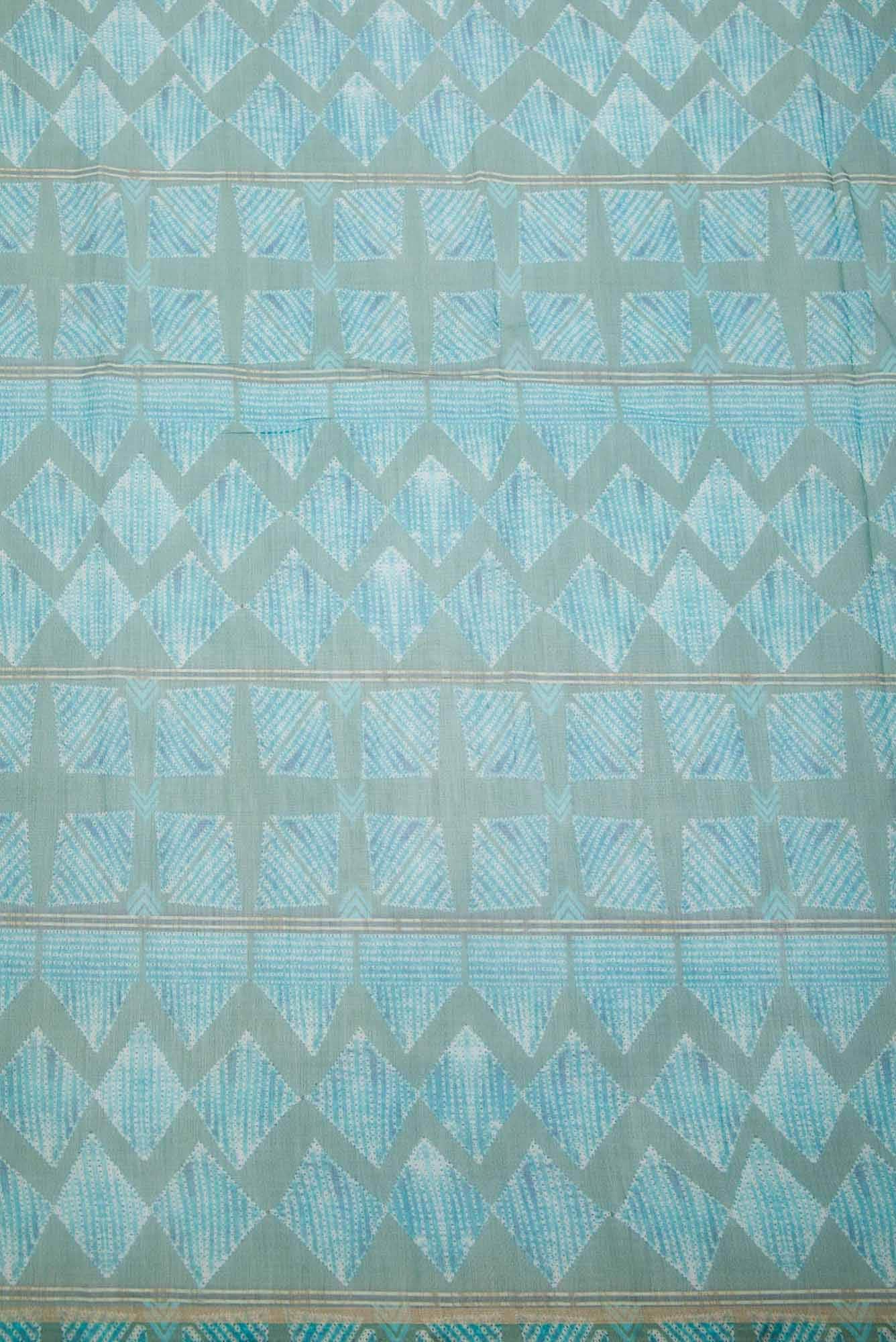 Blue Chanderi Silk Dress Material