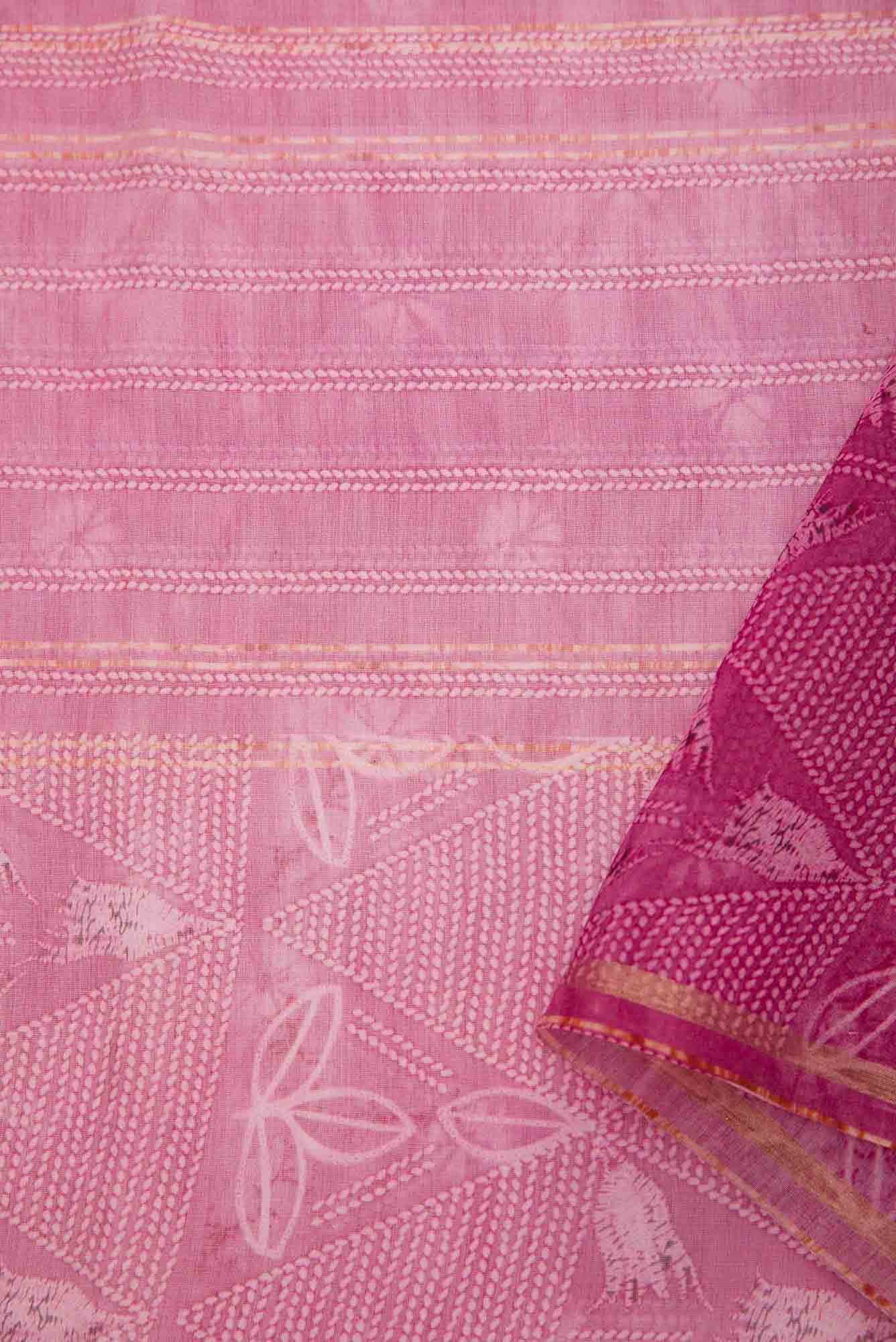 Pink Chanderi Silk Dress Material