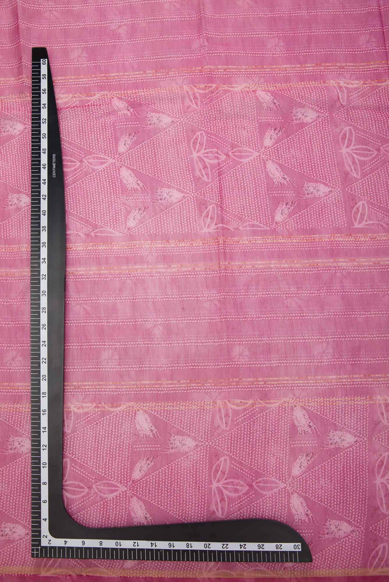 Pink Chanderi Silk Dress Material