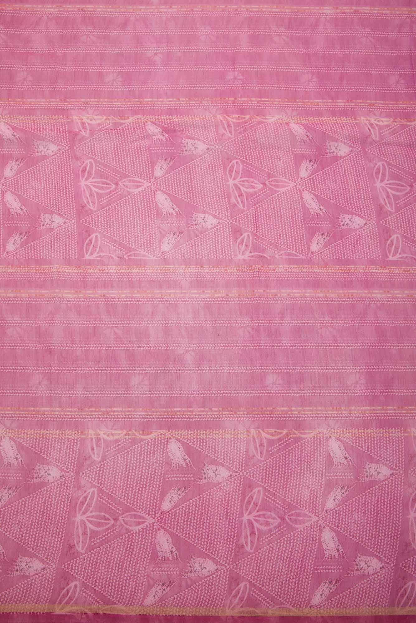 Pink Chanderi Silk Dress Material