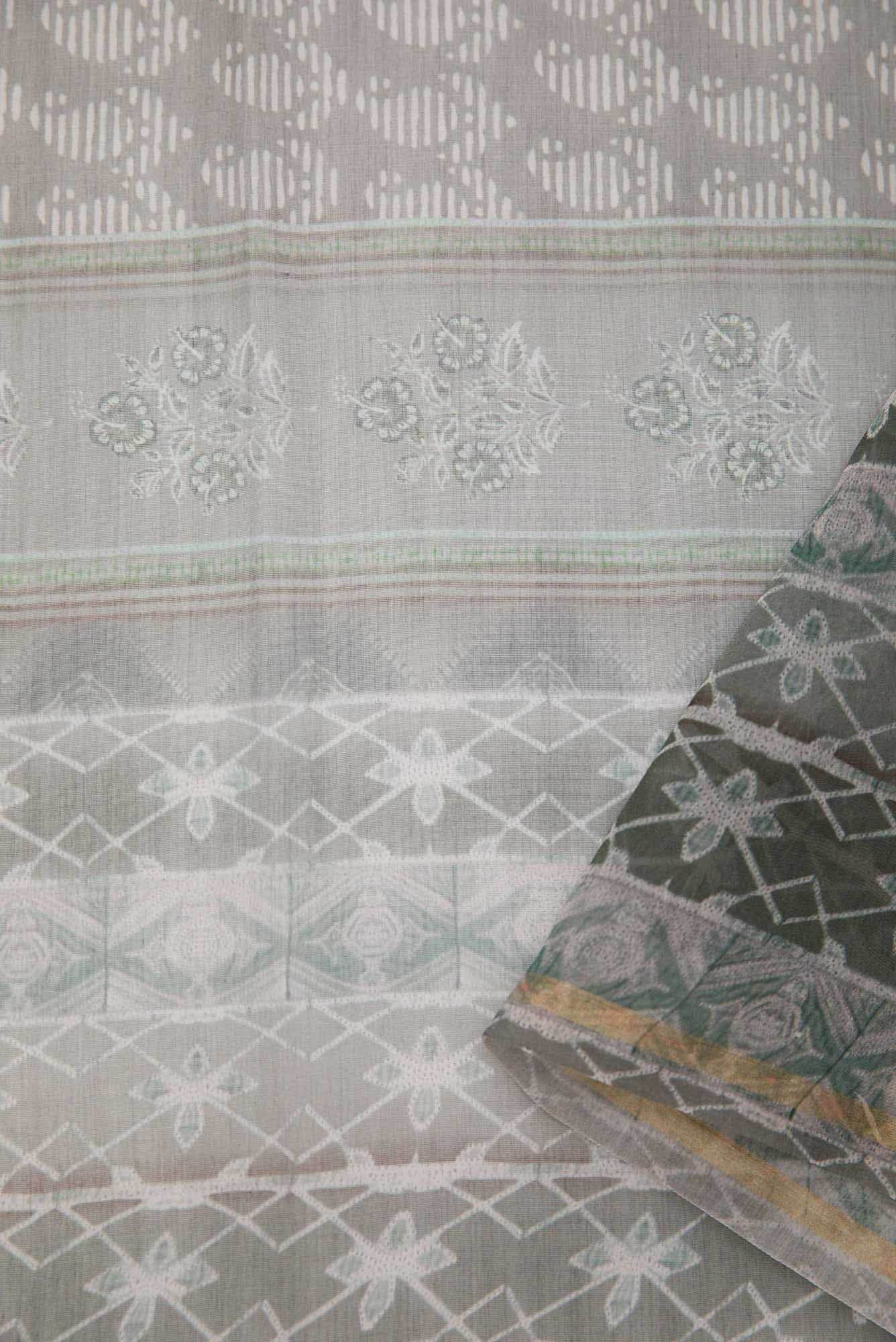 Green Chanderi Silk Dress Material