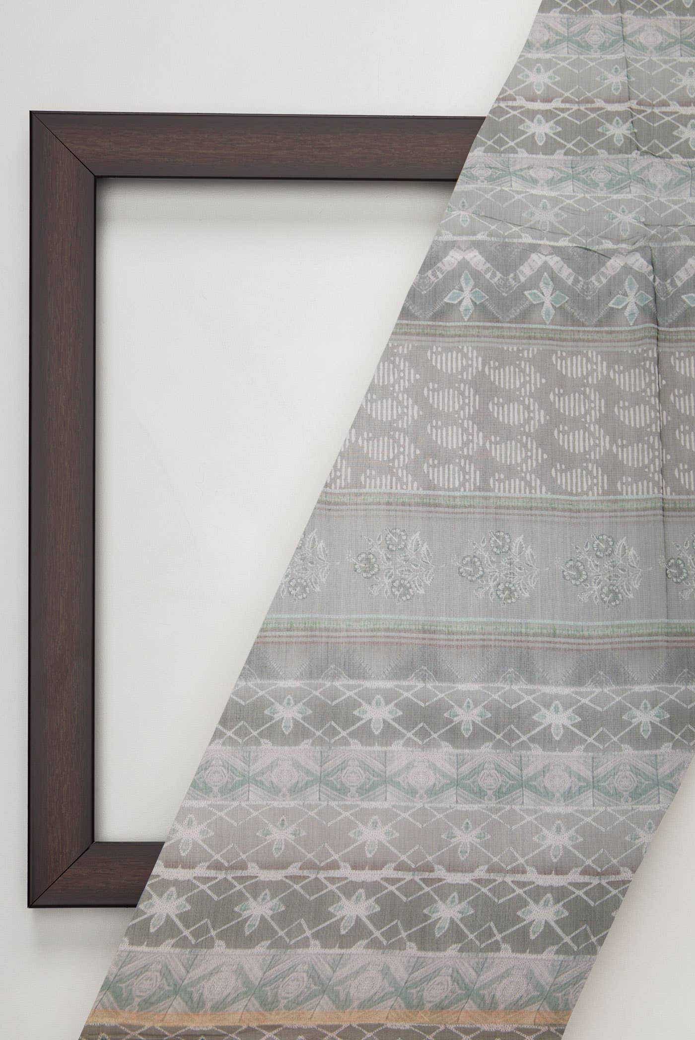 Green Chanderi Silk Dress Material