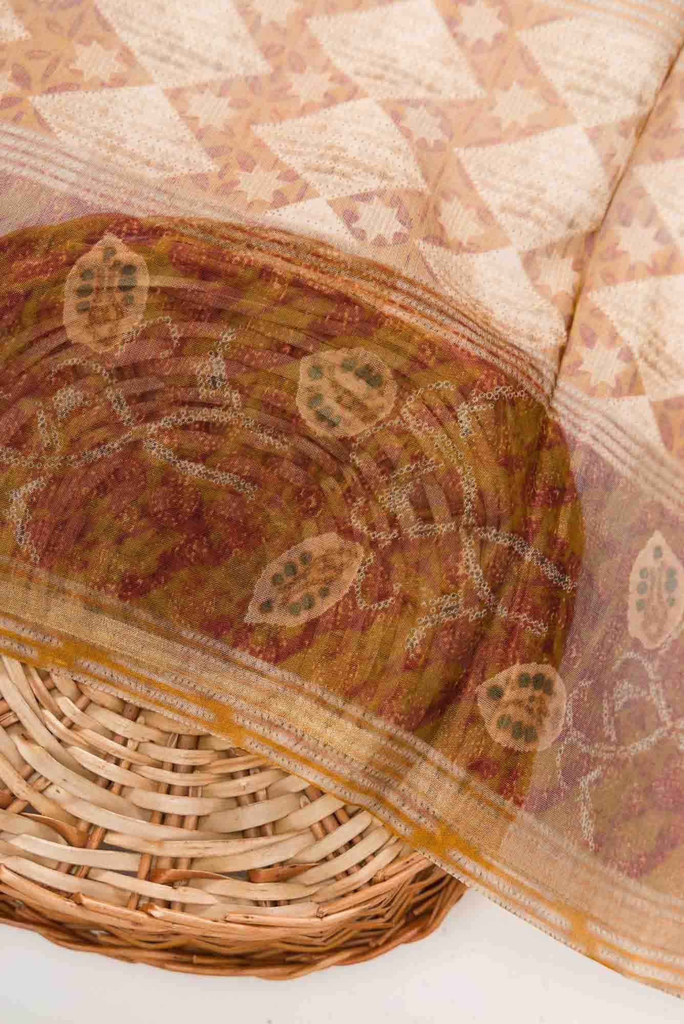 Mustard Chanderi Silk Dress Material
