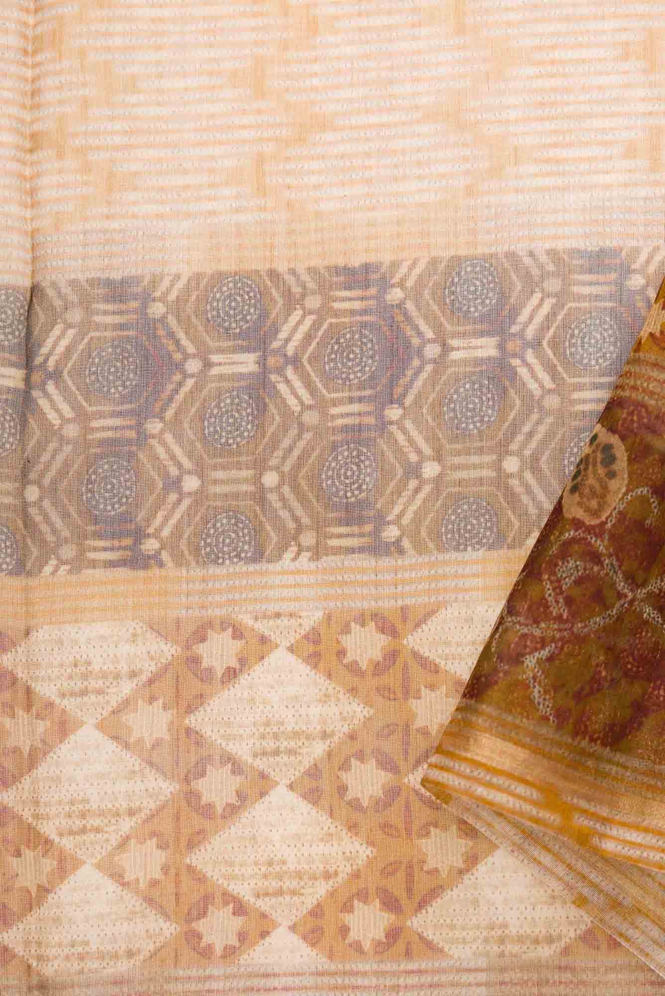 Mustard Chanderi Silk Dress Material