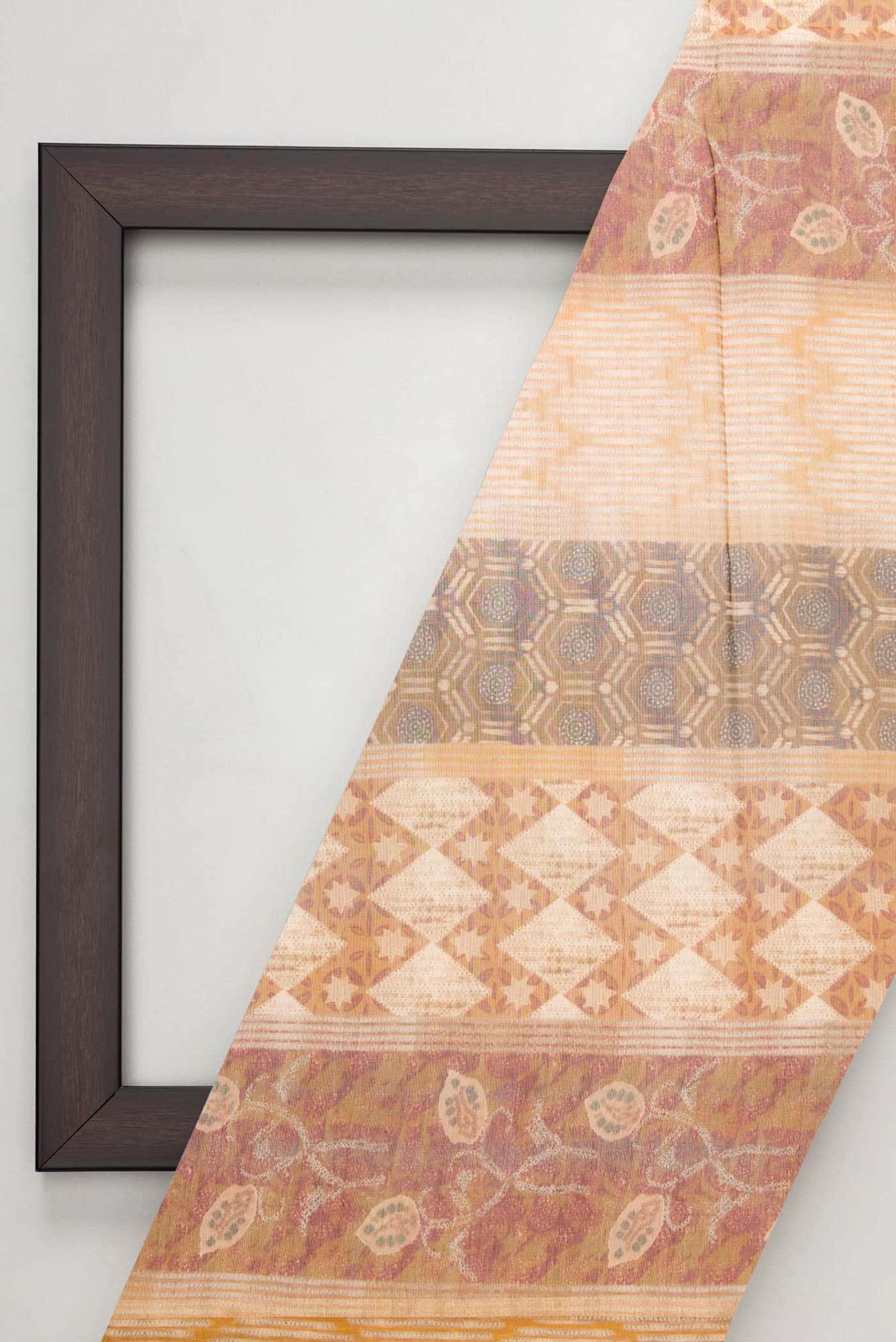 Mustard Chanderi Silk Dress Material