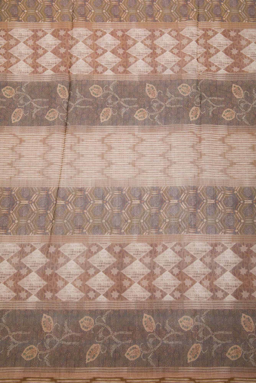 Brown Chanderi Silk Dress Material