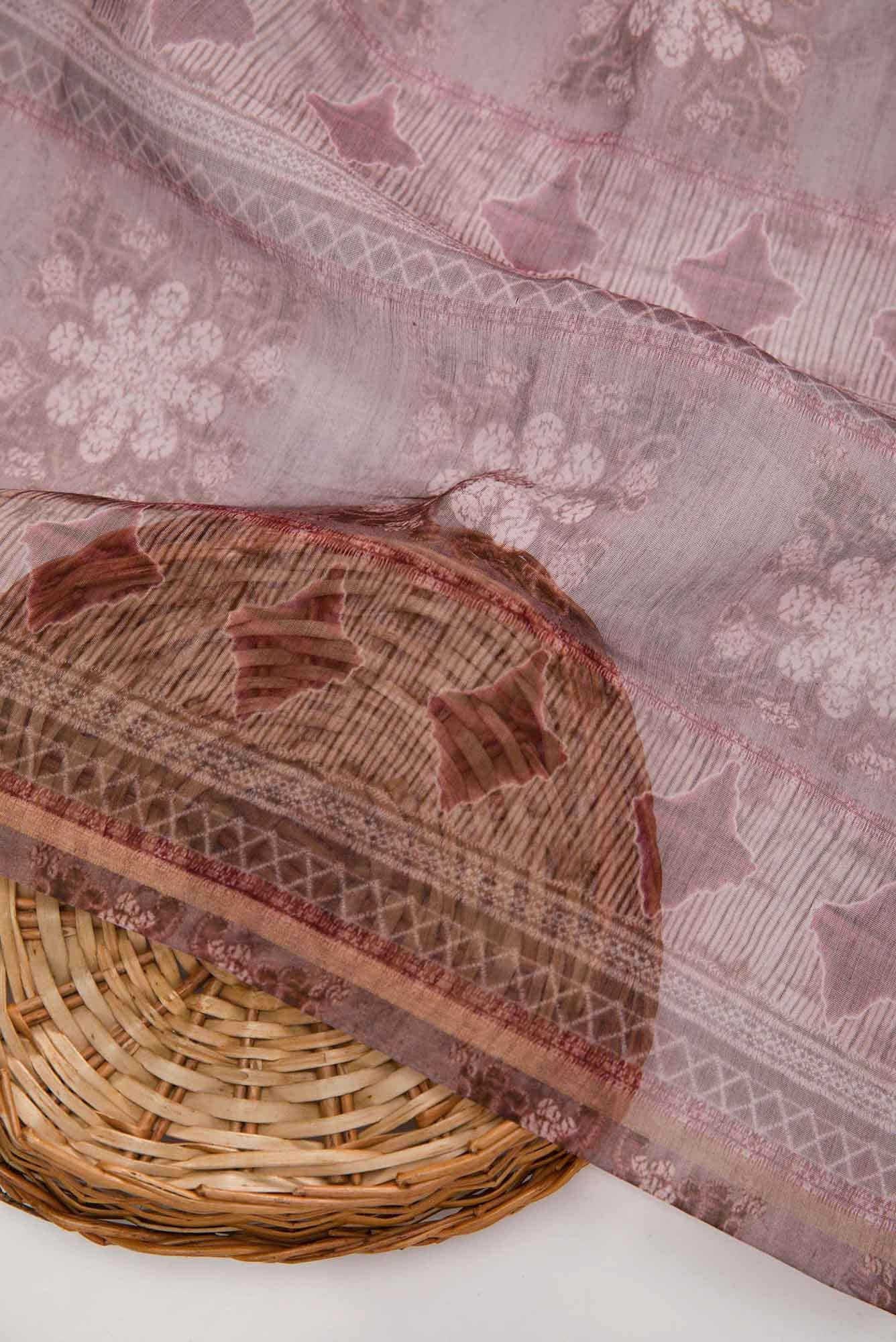 Magenta Chanderi Silk Dress Material