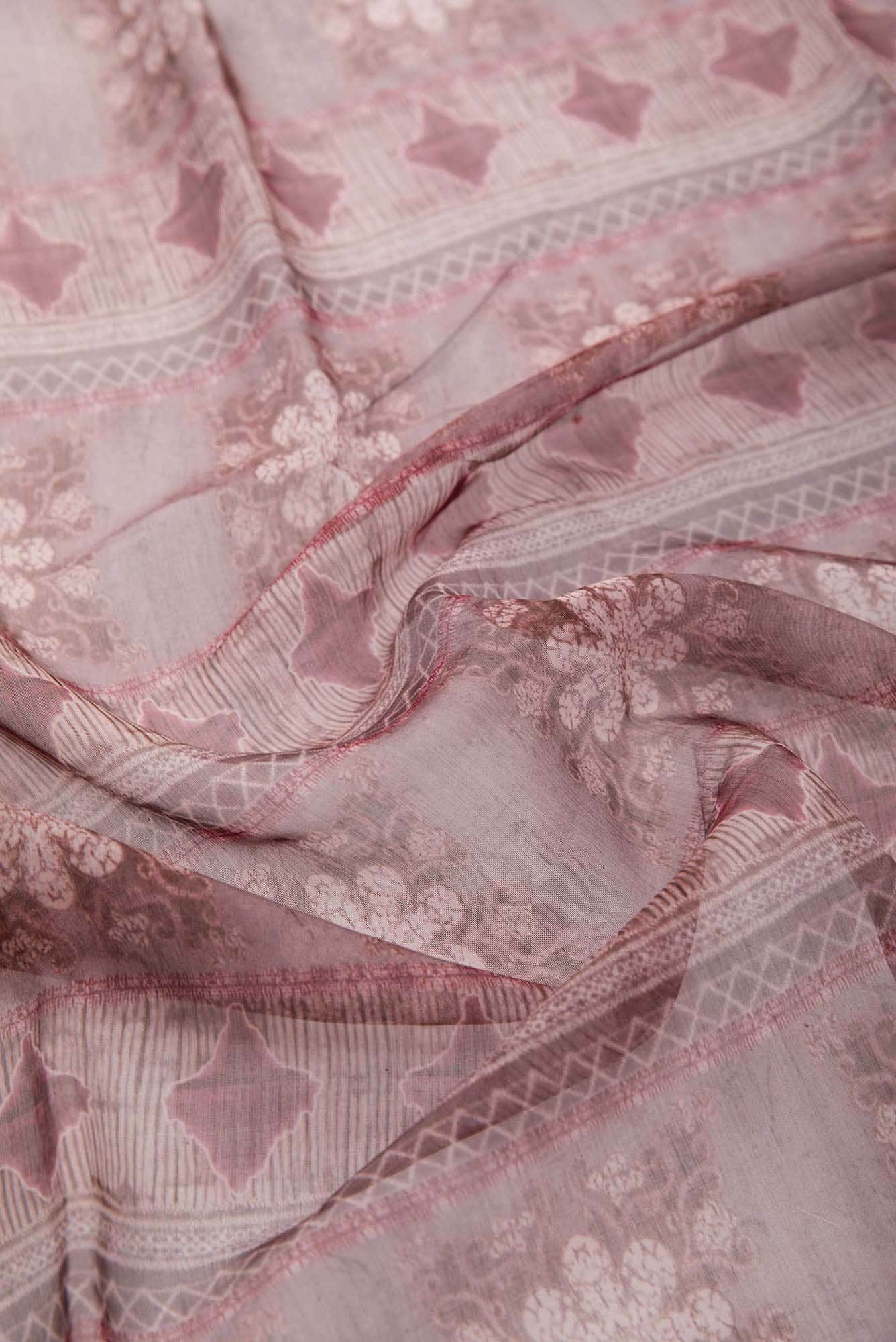 Magenta Chanderi Silk Dress Material