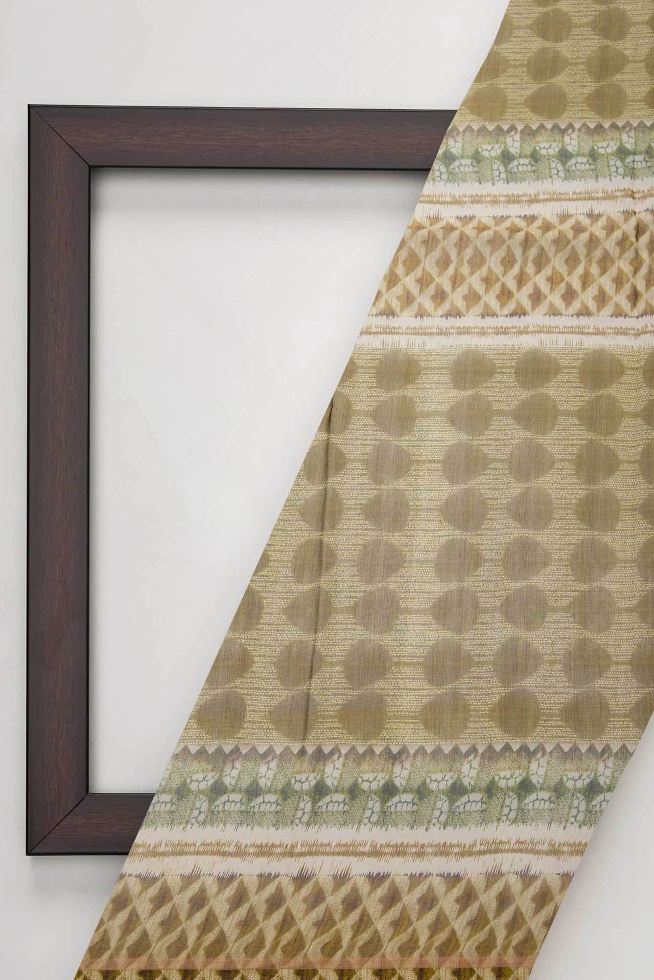 Green Chanderi Silk Dress Material