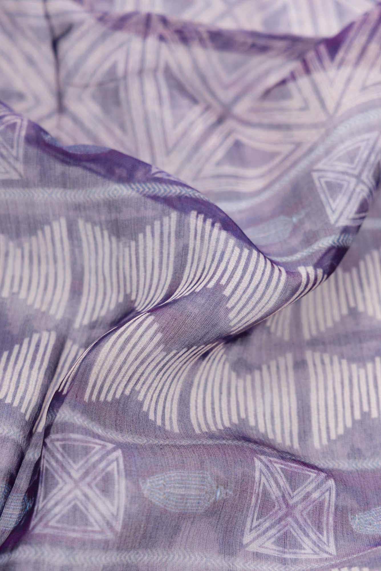 Purple Chanderi Silk Dress Material