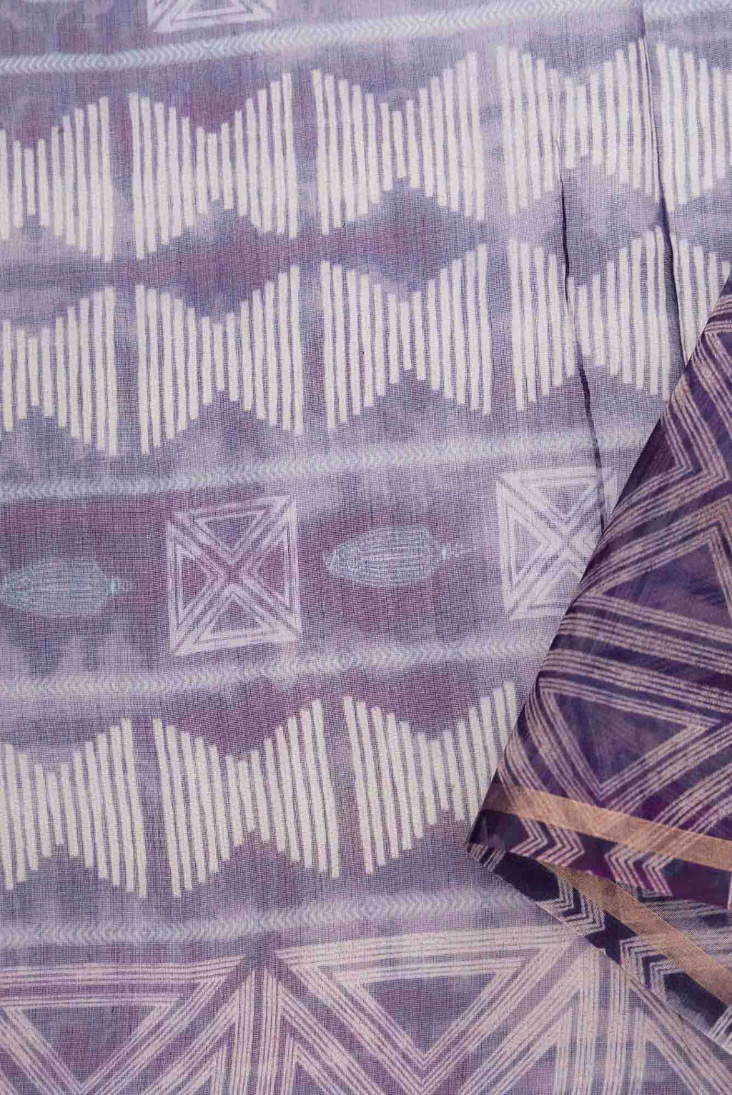 Purple Chanderi Silk Dress Material