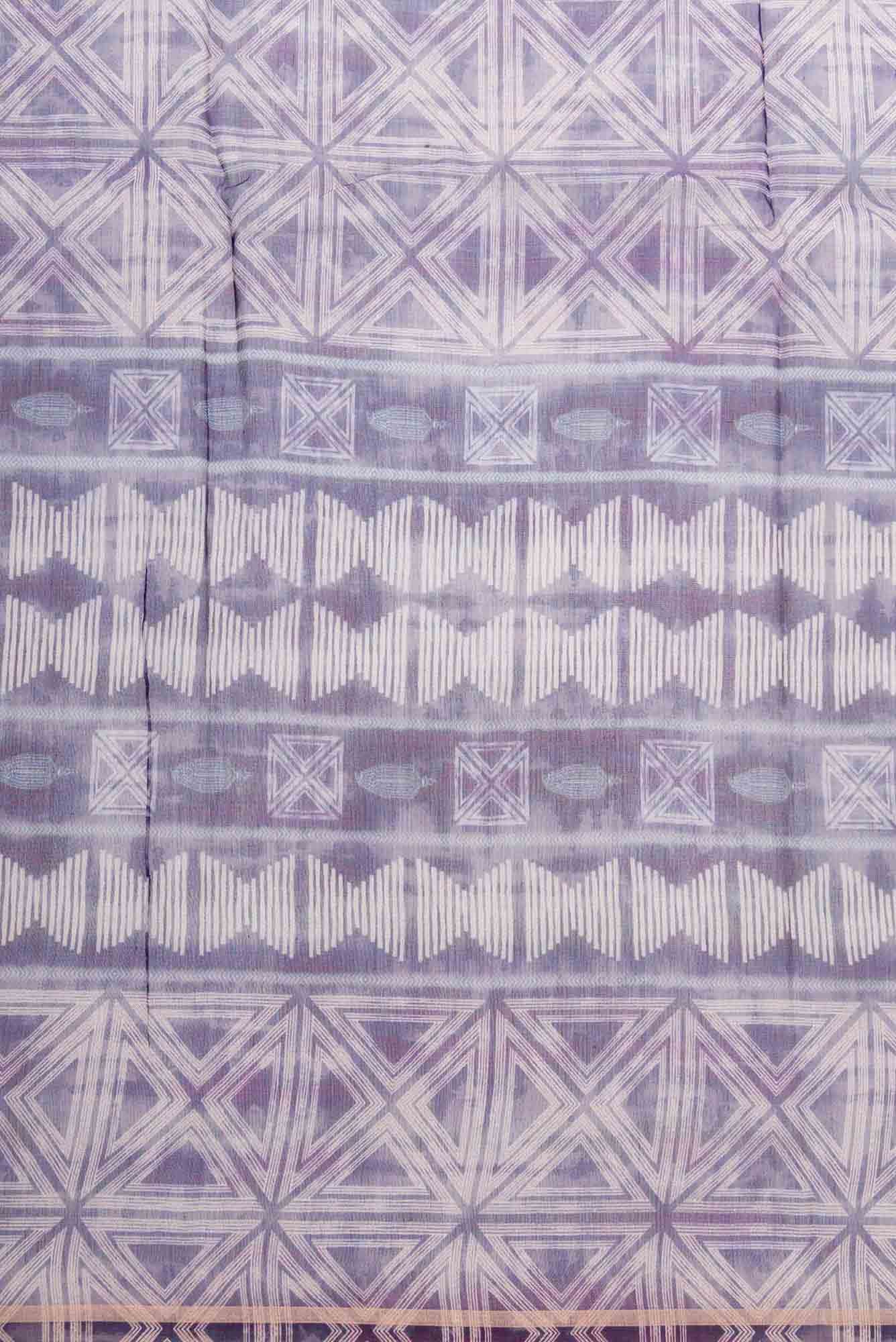 Purple Chanderi Silk Dress Material