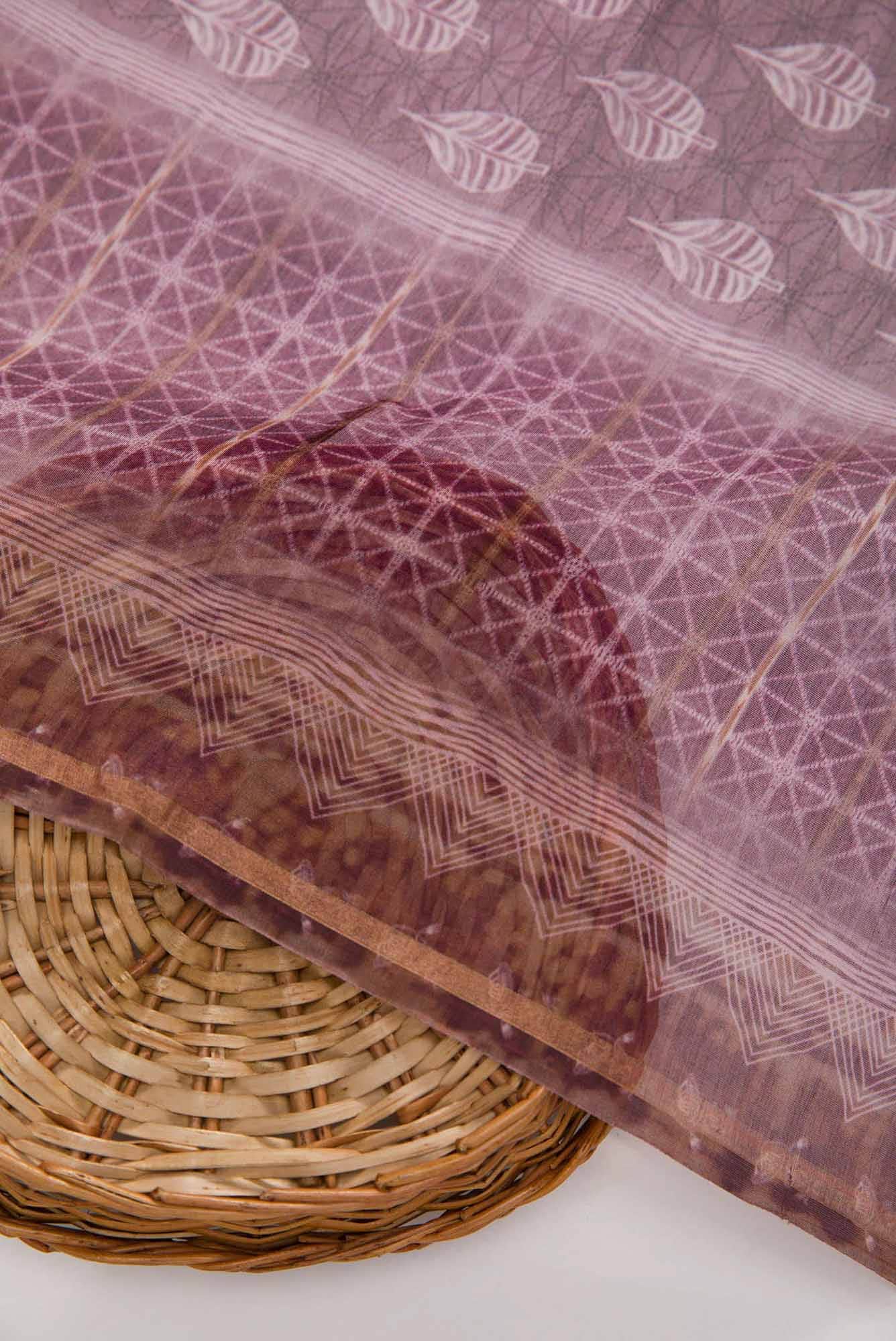 Violet Chanderi Silk Dress Material