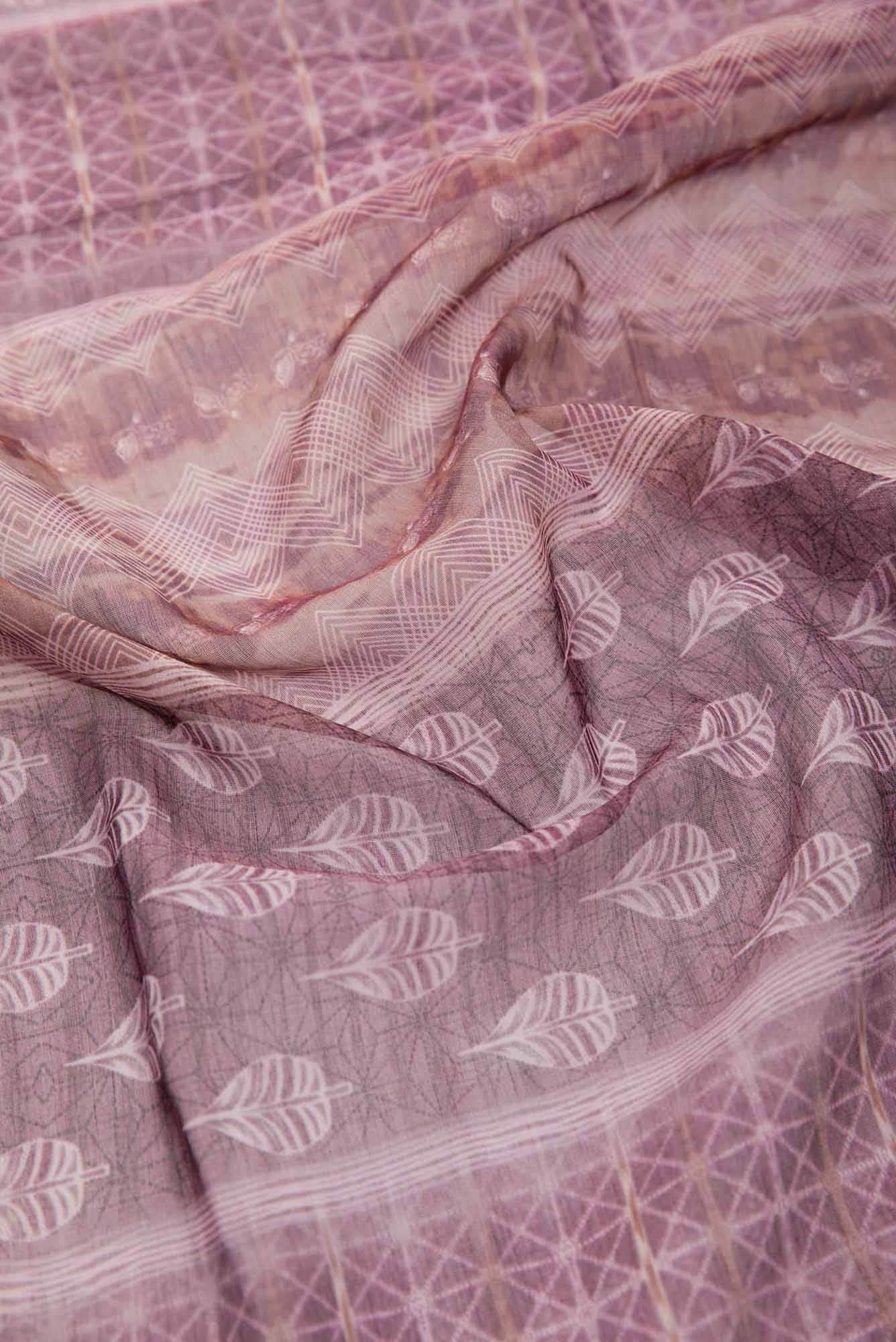 Violet Chanderi Silk Dress Material