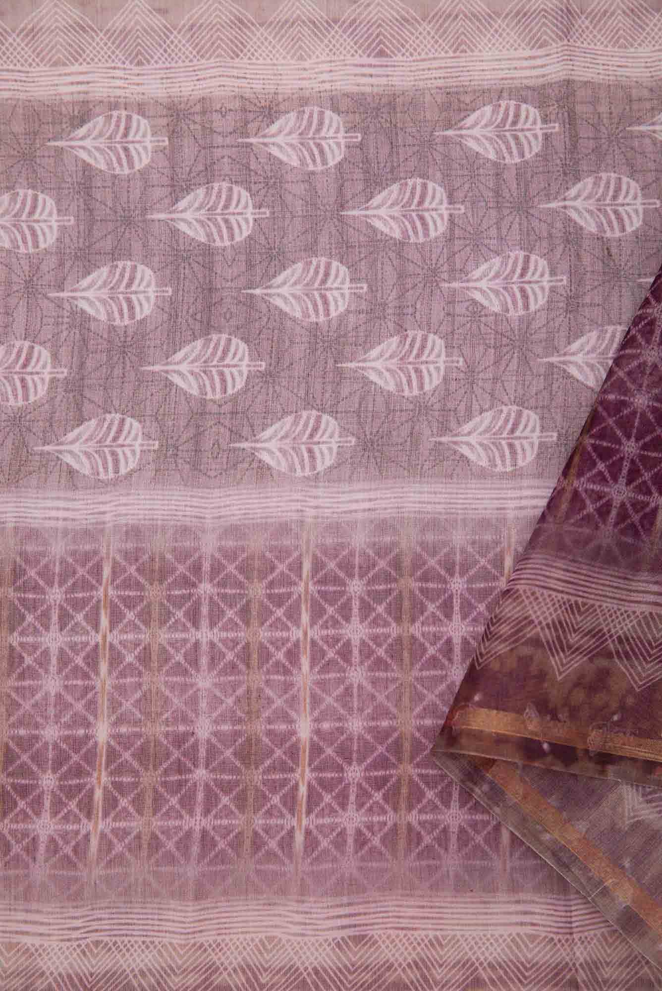 Violet Chanderi Silk Dress Material