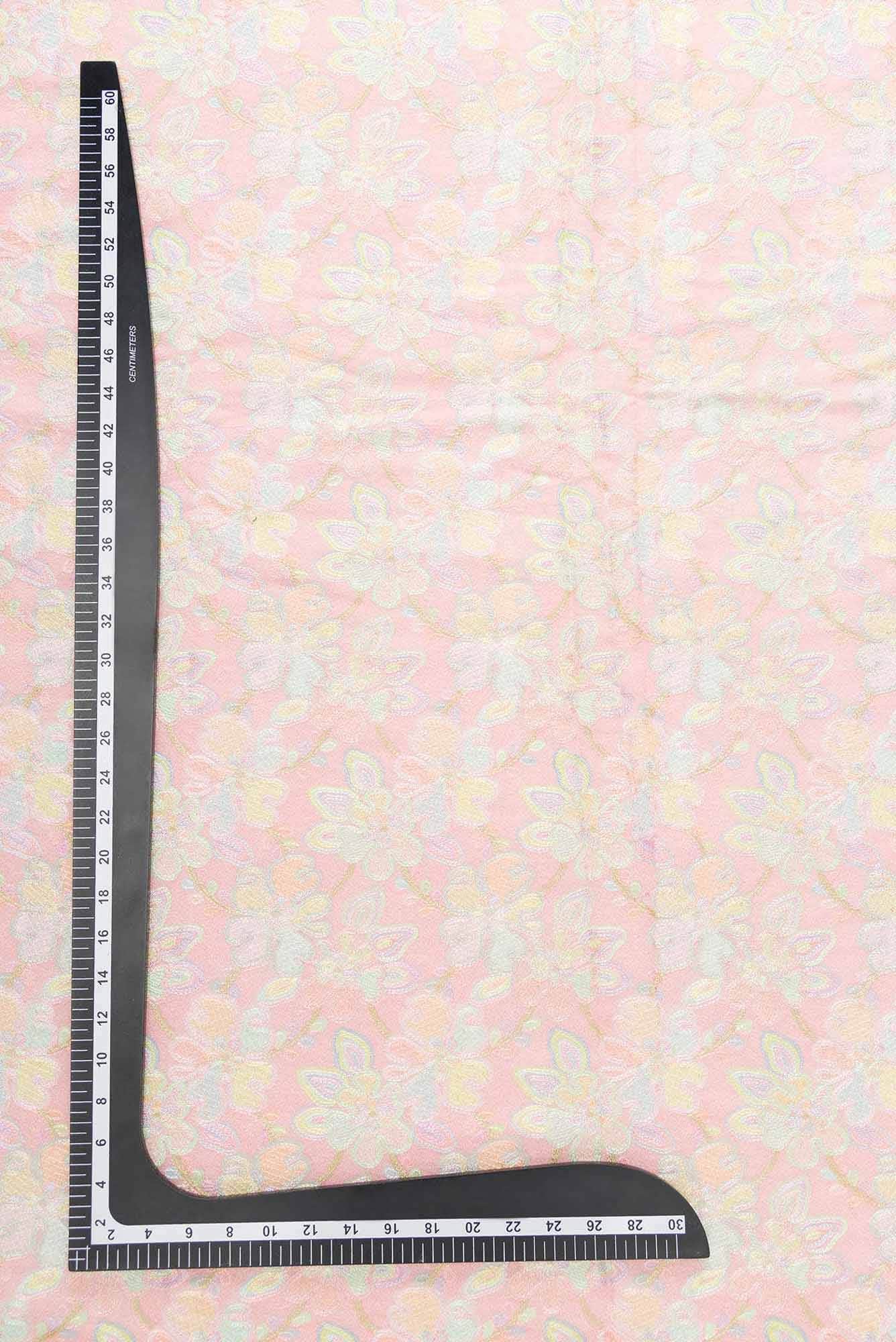 Pink Chanderi Silk Dress Material