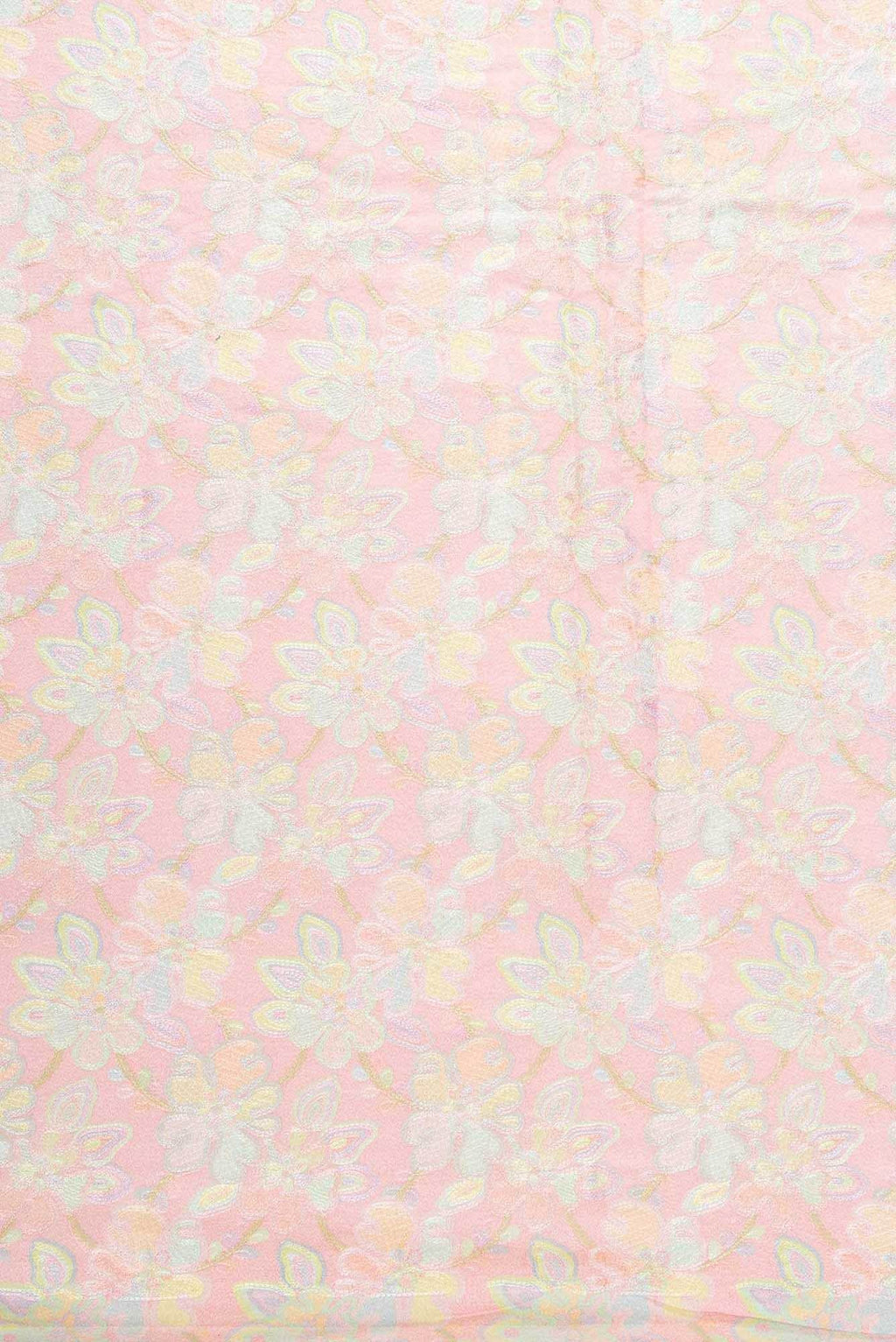 Pink Chanderi Silk Dress Material