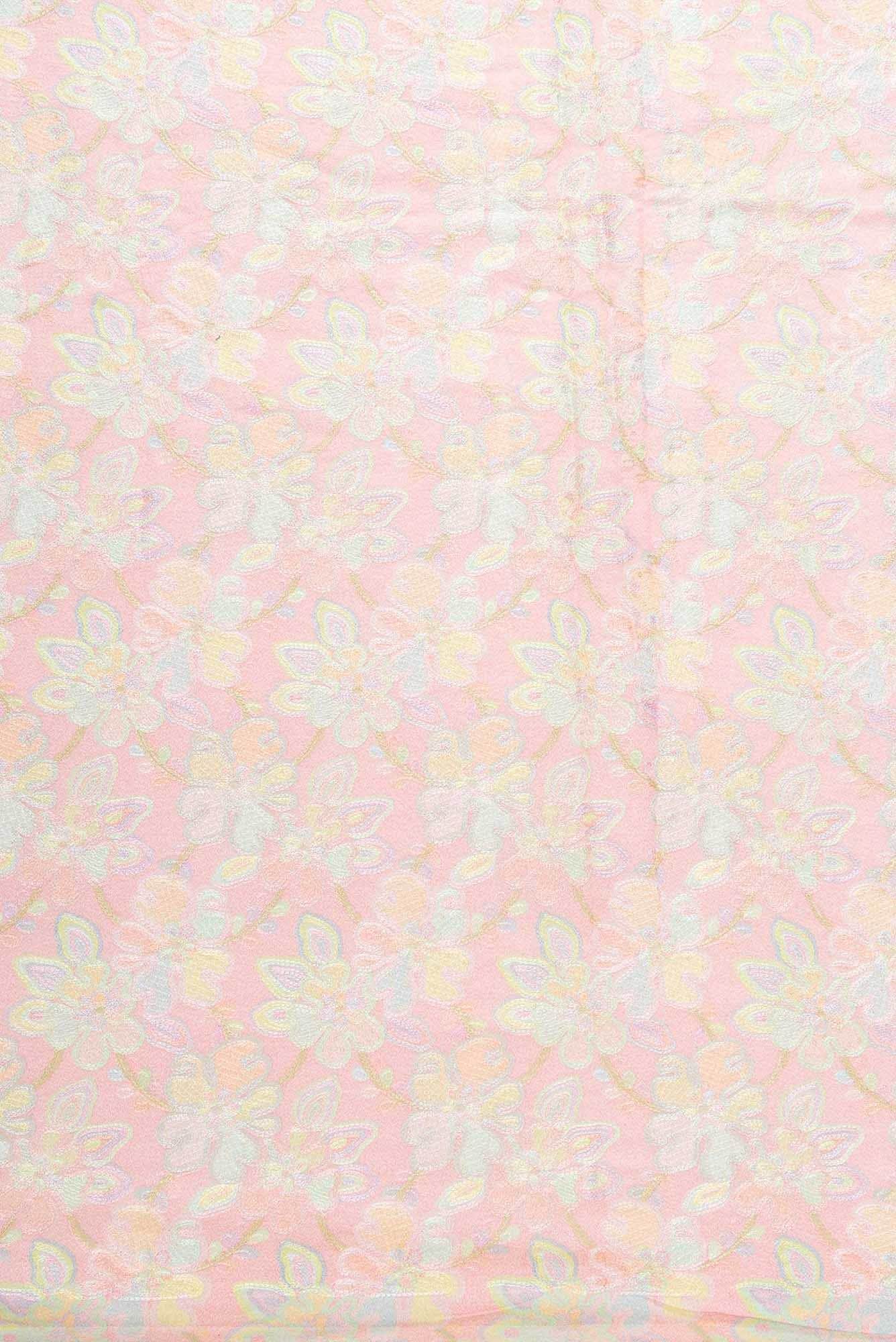 Pink Chanderi Silk Dress Material