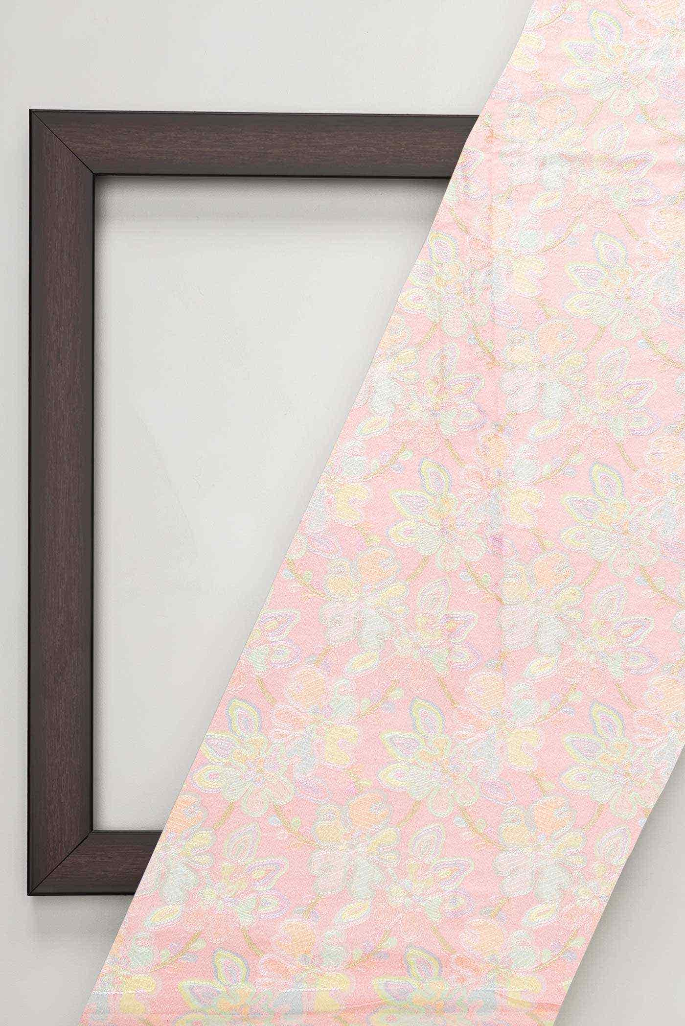 Pink Chanderi Silk Dress Material