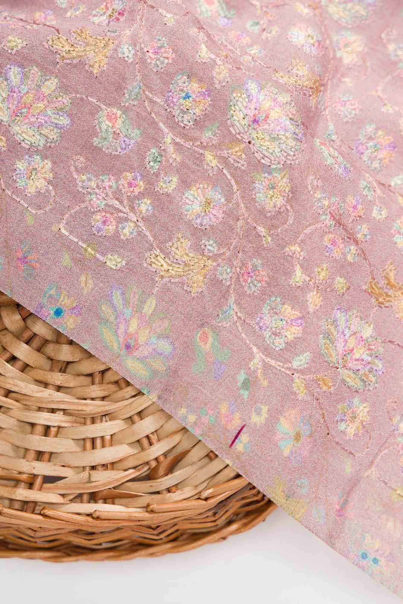 Lavender Chanderi Silk Dress Material