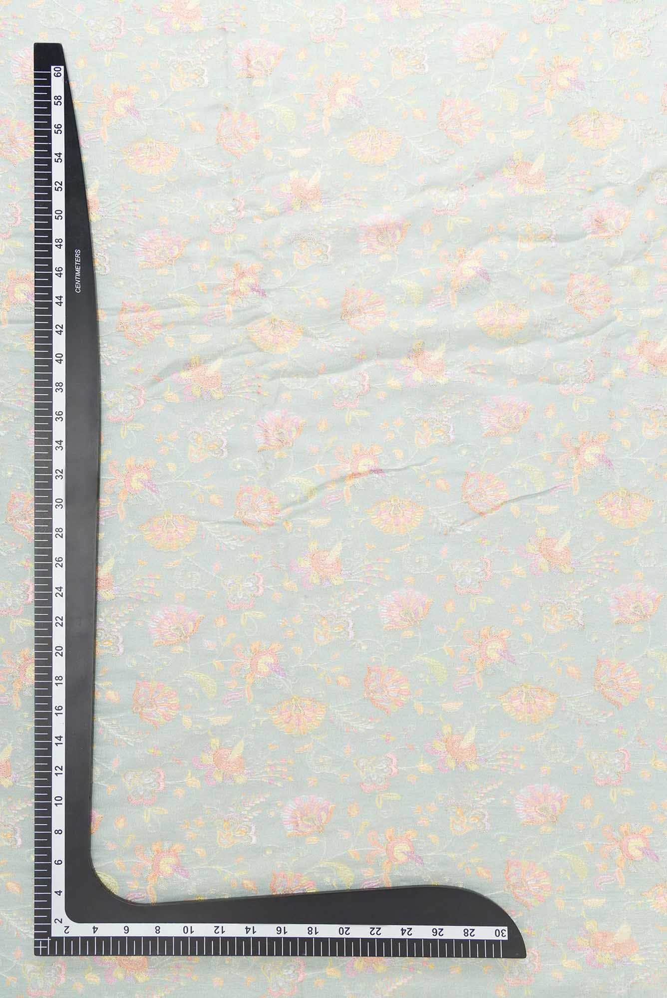 Grey Chanderi Silk Dress Material