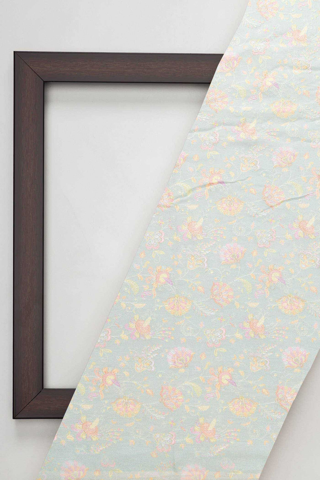 Grey Chanderi Silk Dress Material