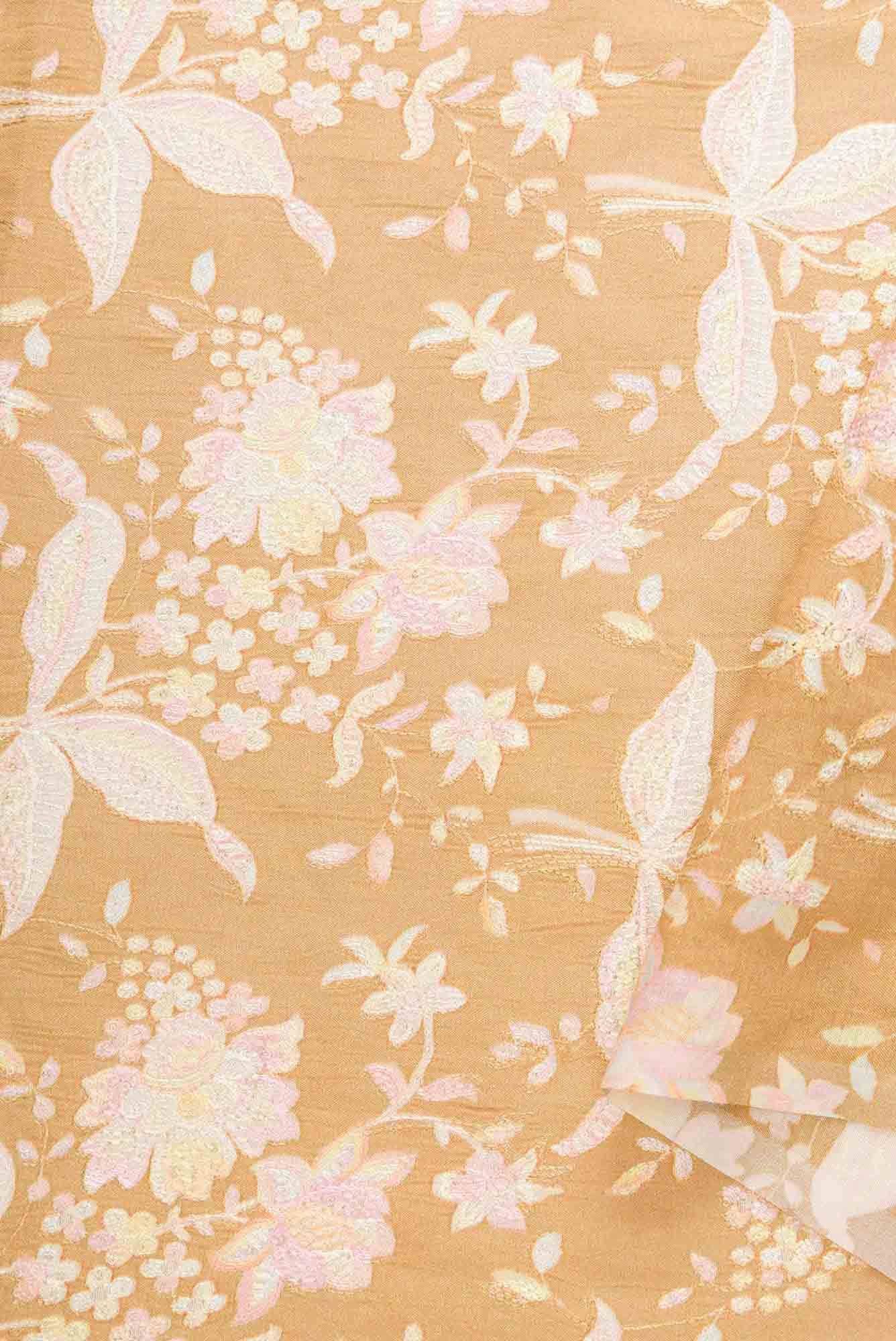 Brown Chanderi Silk Dress Material