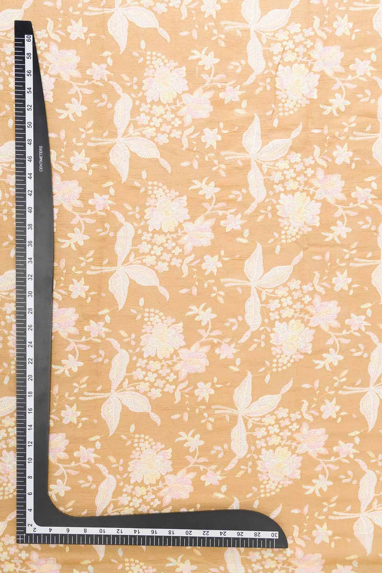 Brown Chanderi Silk Dress Material