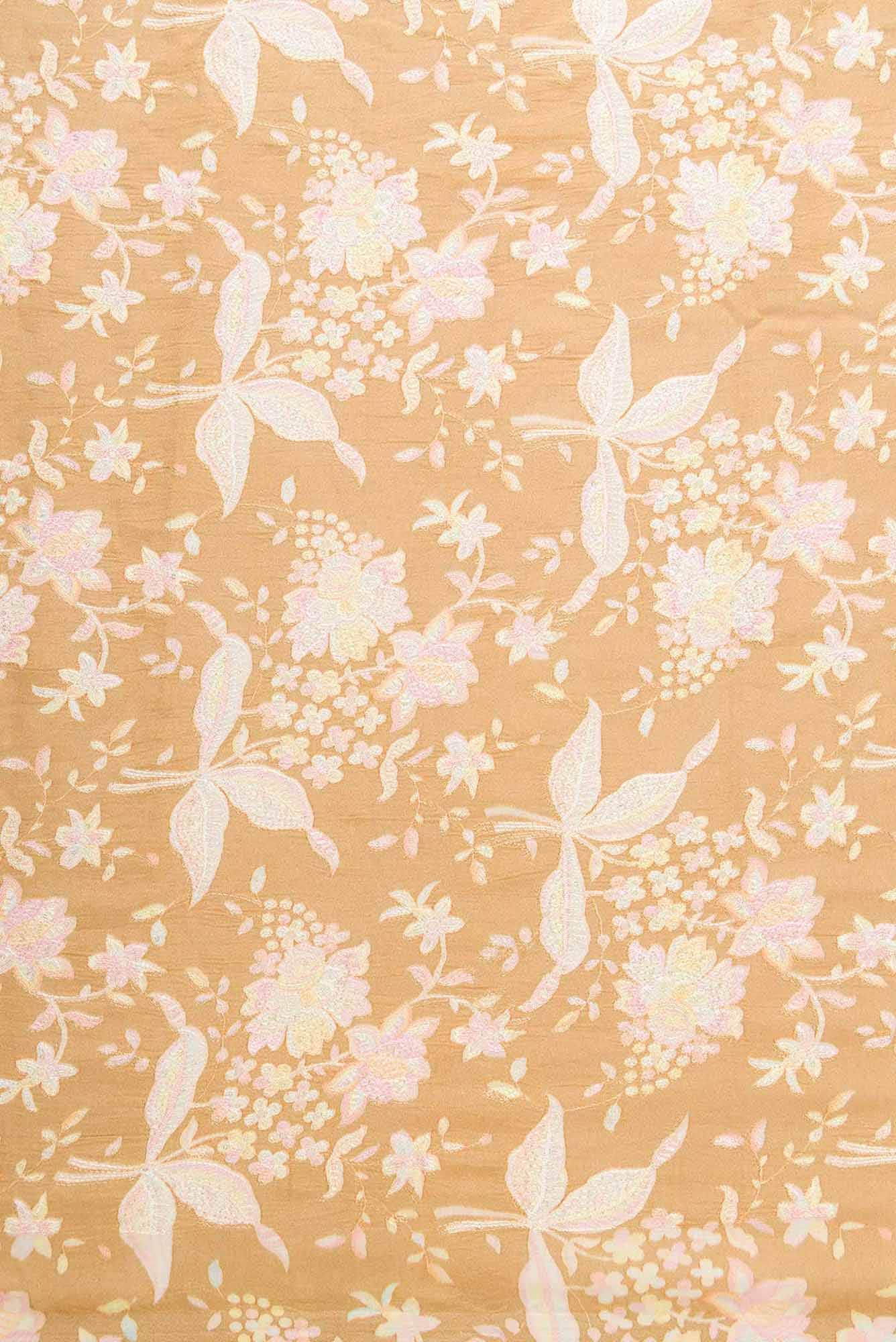 Brown Chanderi Silk Dress Material