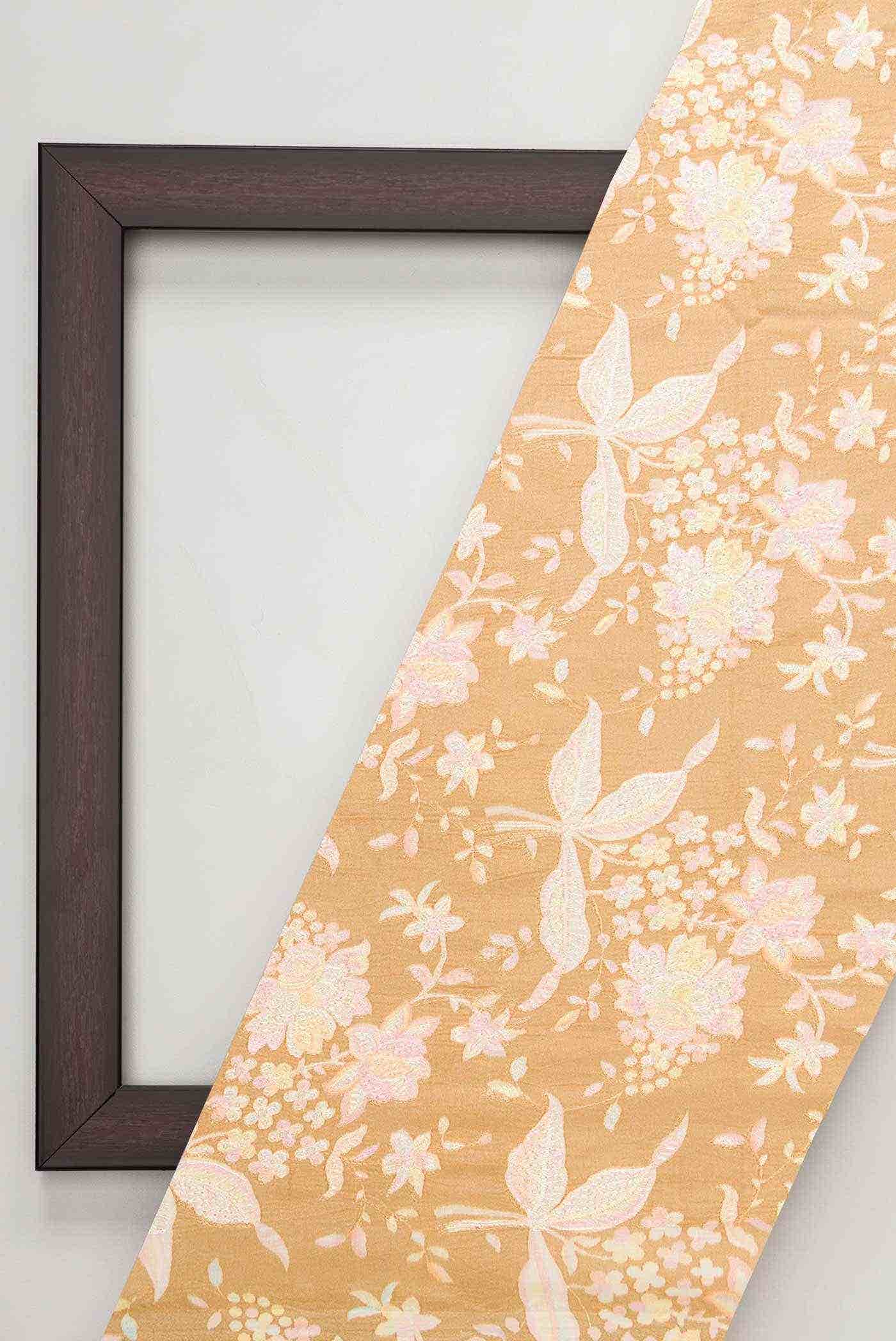 Brown Chanderi Silk Dress Material