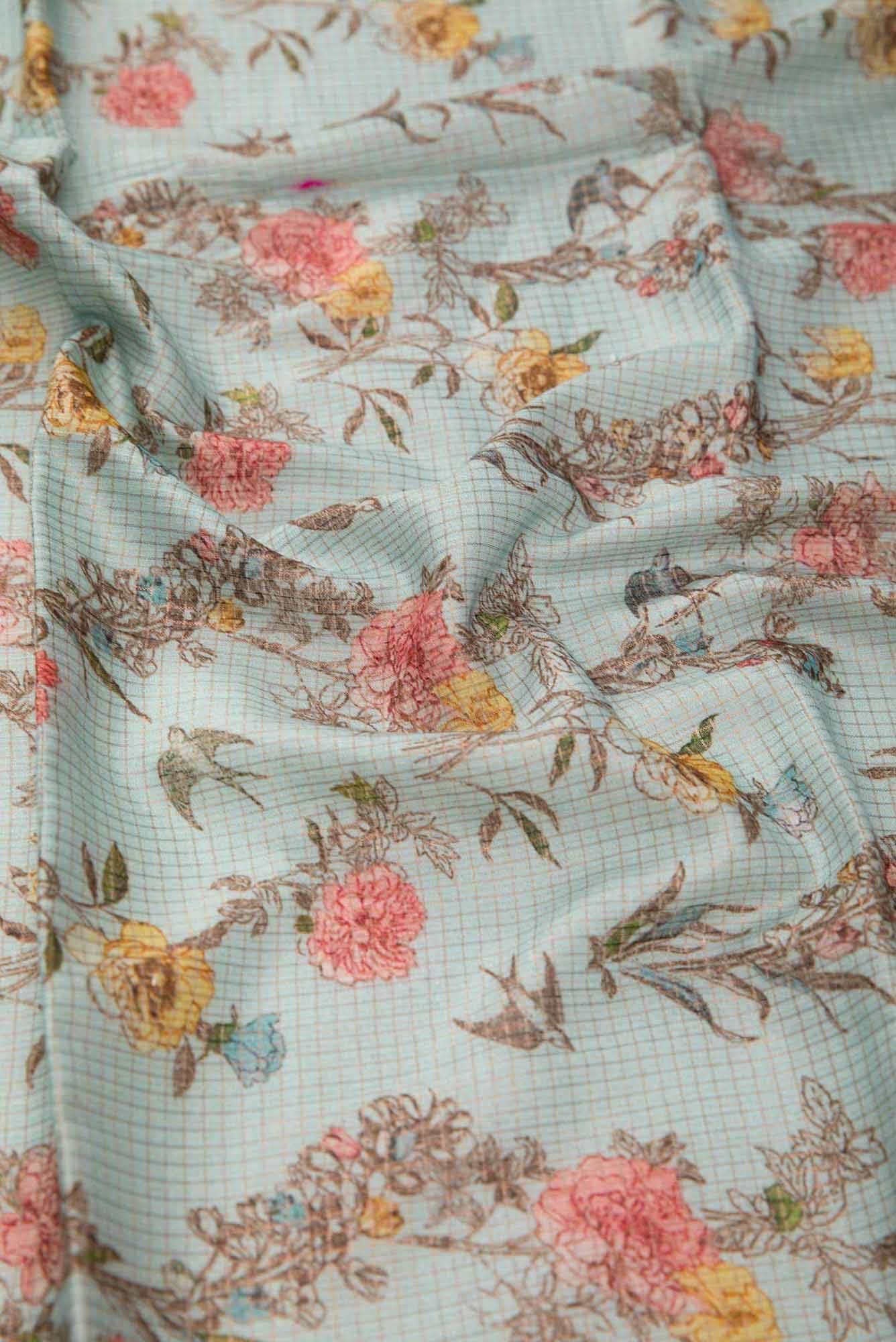 Blue Tussar Dress Material