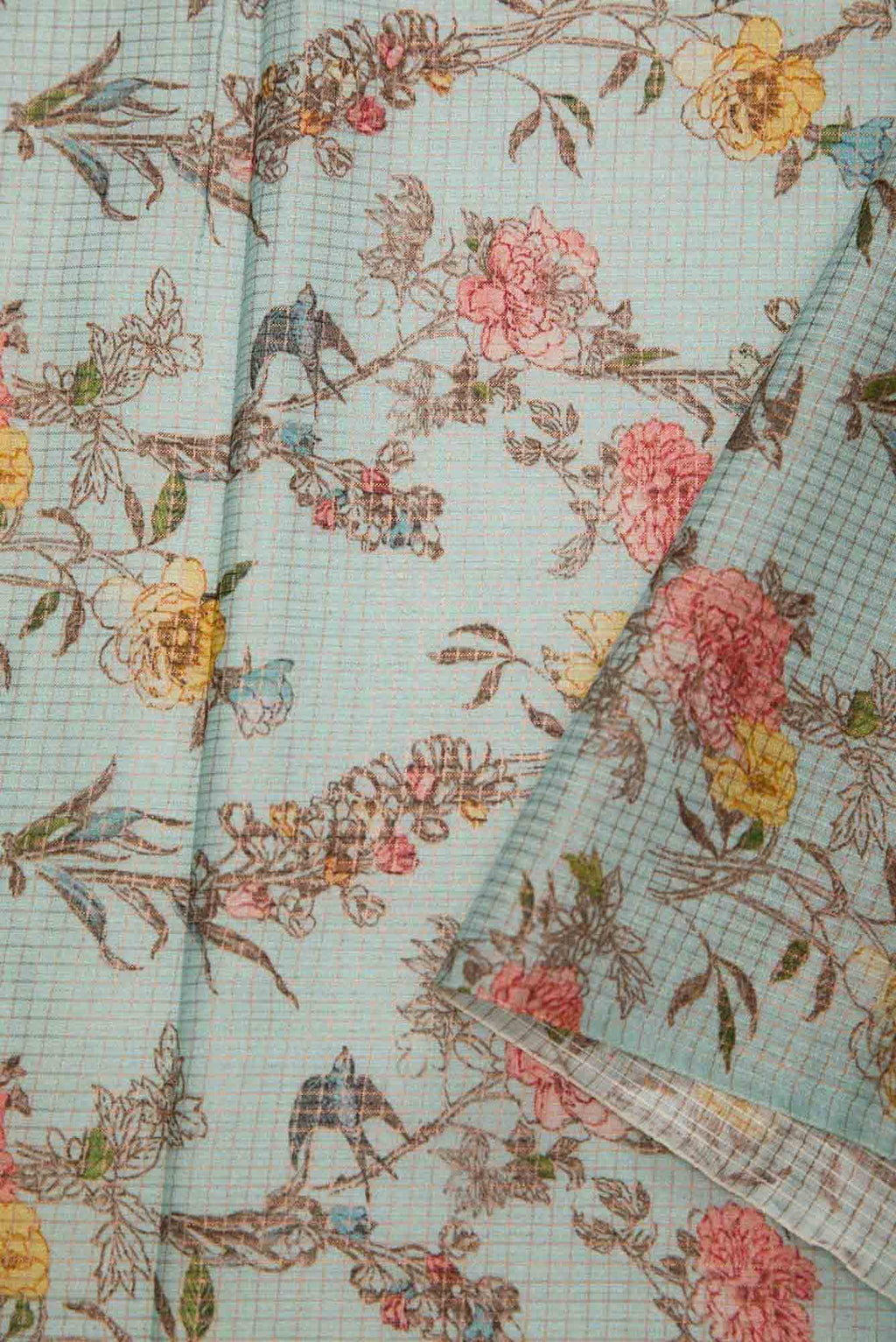 Blue Tussar Dress Material