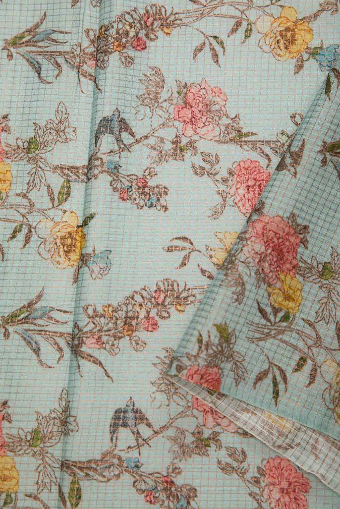Blue Tussar Dress Material