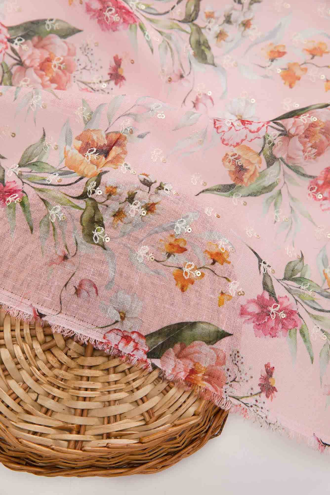Pink Linen Dress Material