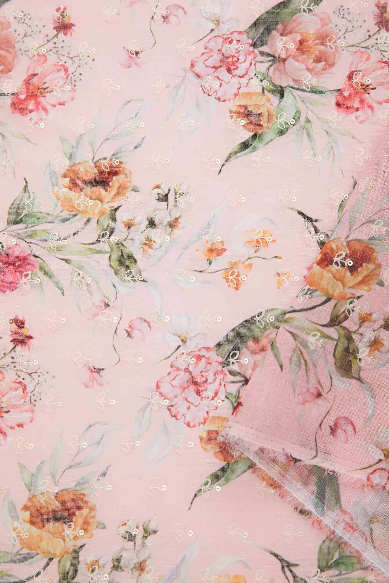 Pink Linen Dress Material