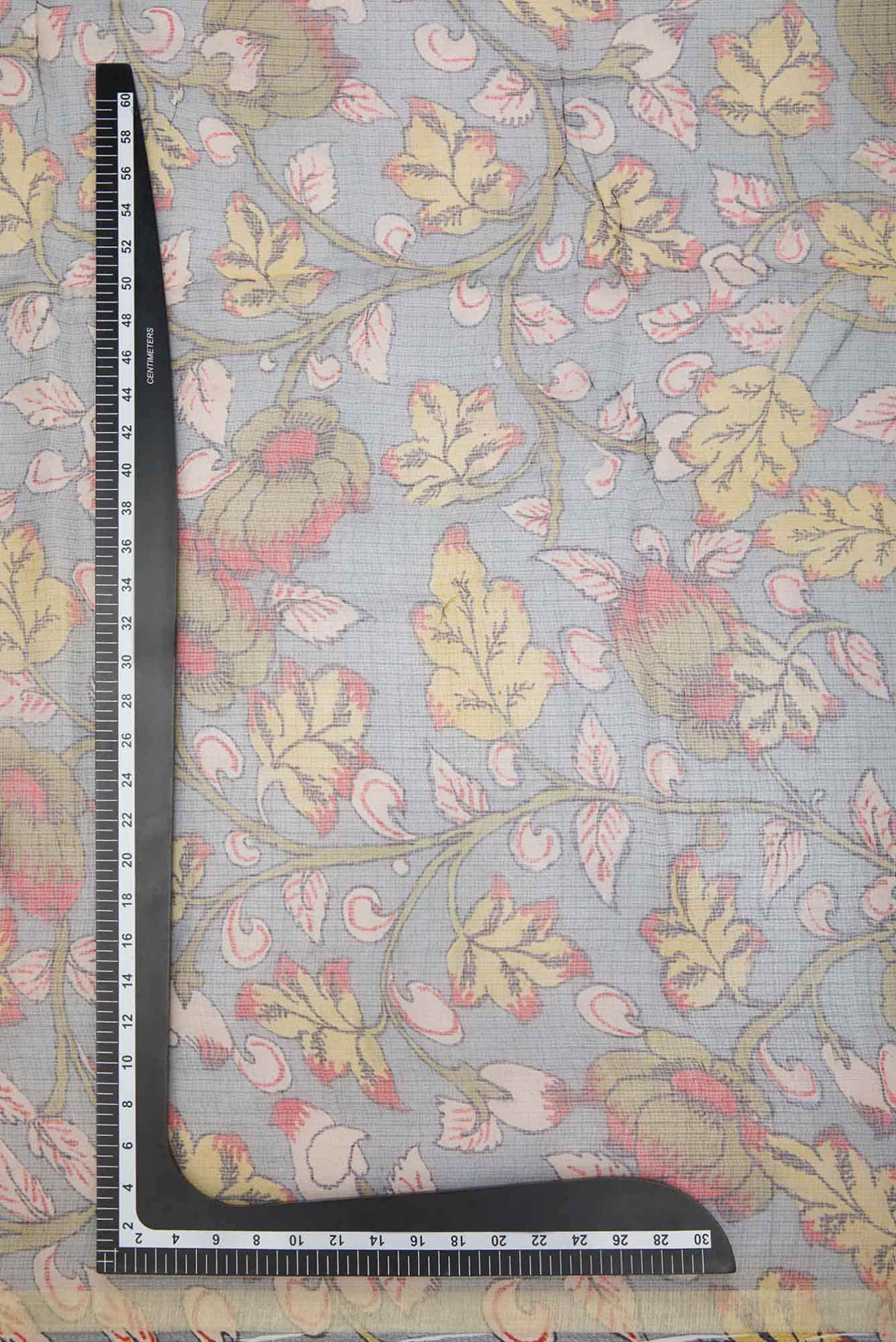 Grey Kota Silk Dress Material