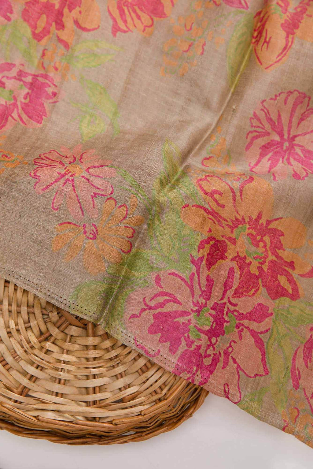 Brown Tussar Dress Material