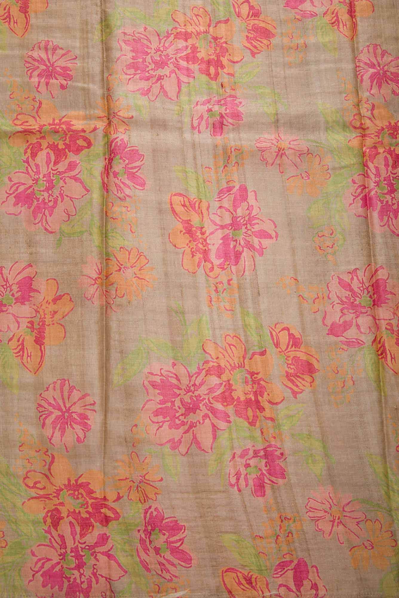 Brown Tussar Dress Material
