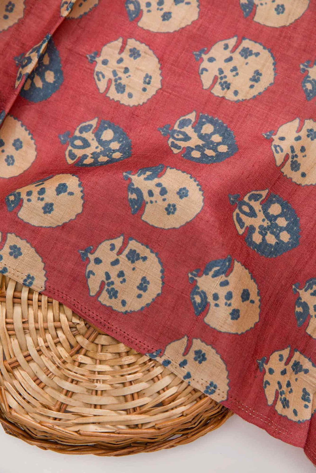 Maroon Tussar Silk Dress Material
