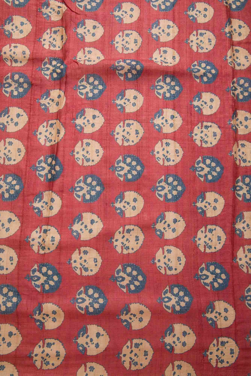 Maroon Tussar Silk Dress Material