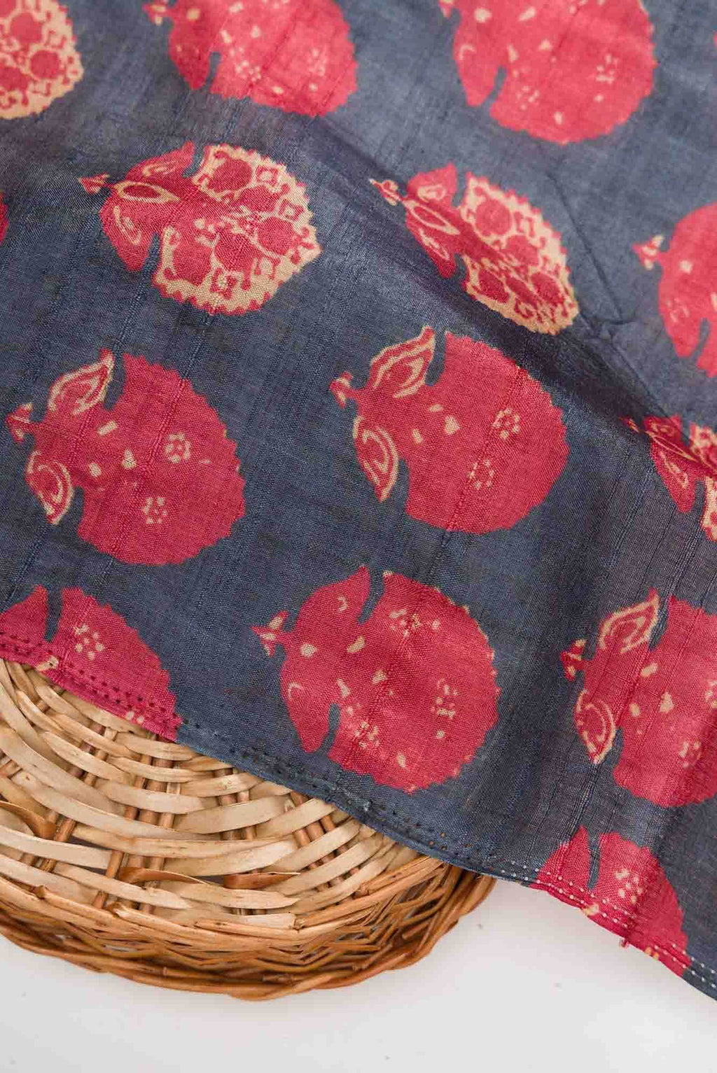 Grey Tussar Silk Dress Material