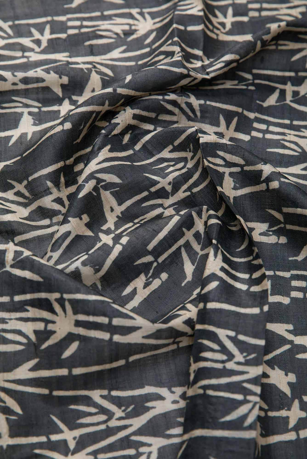 Black Tussar Silk Dress Material