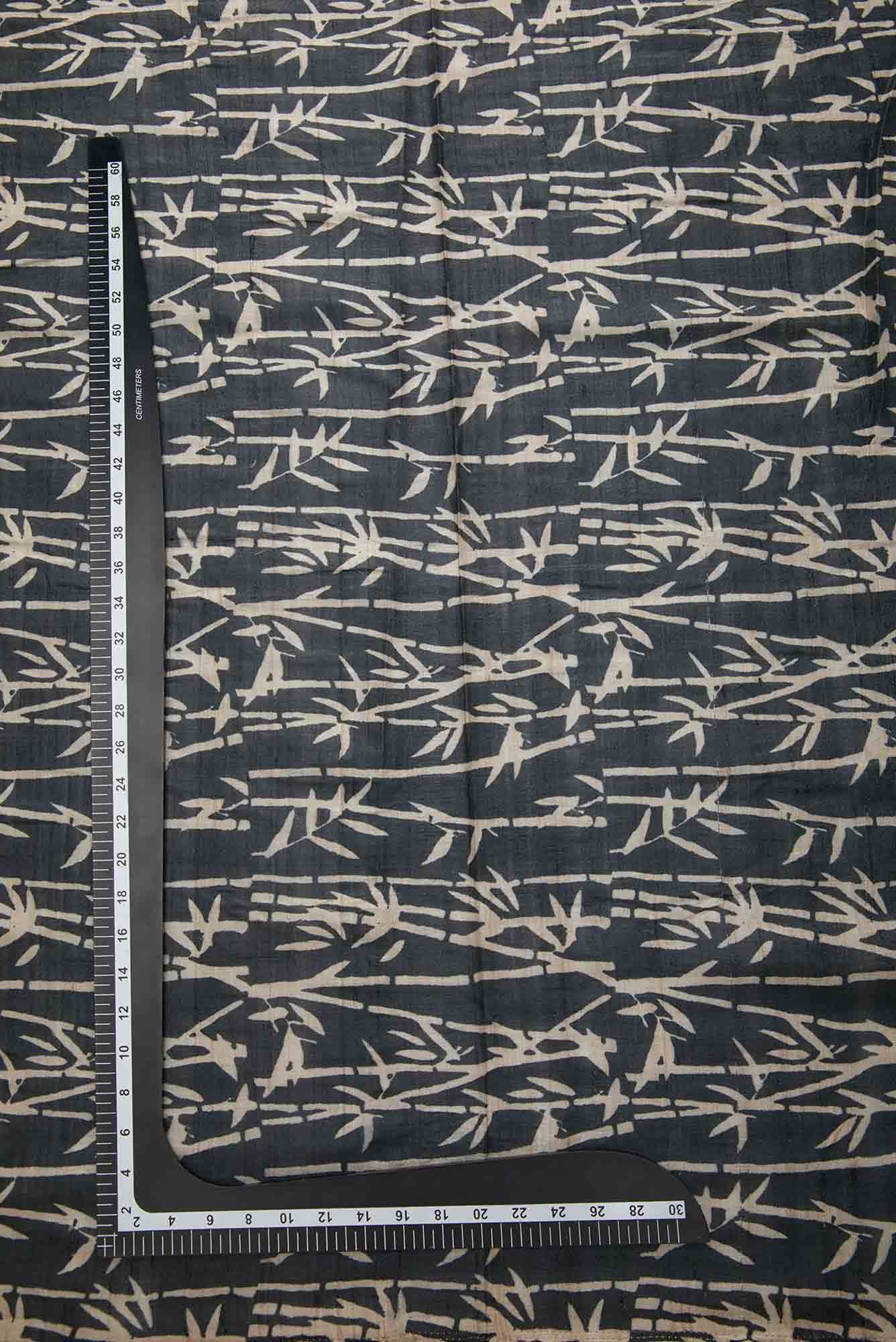 Black Tussar Silk Dress Material