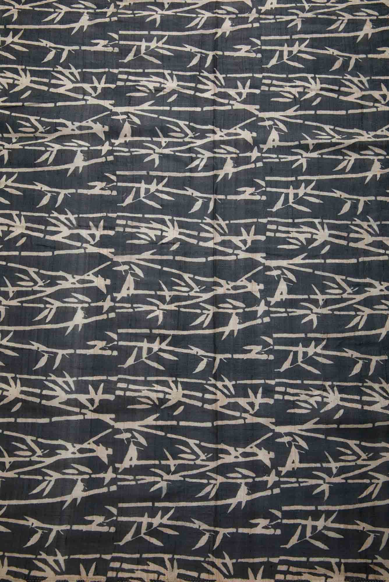 Black Tussar Silk Dress Material