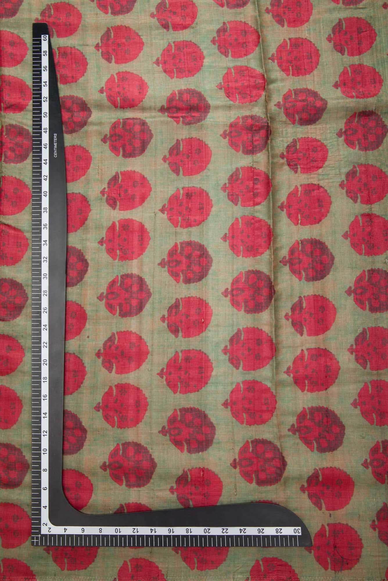 Green Tussar Silk Dress Material
