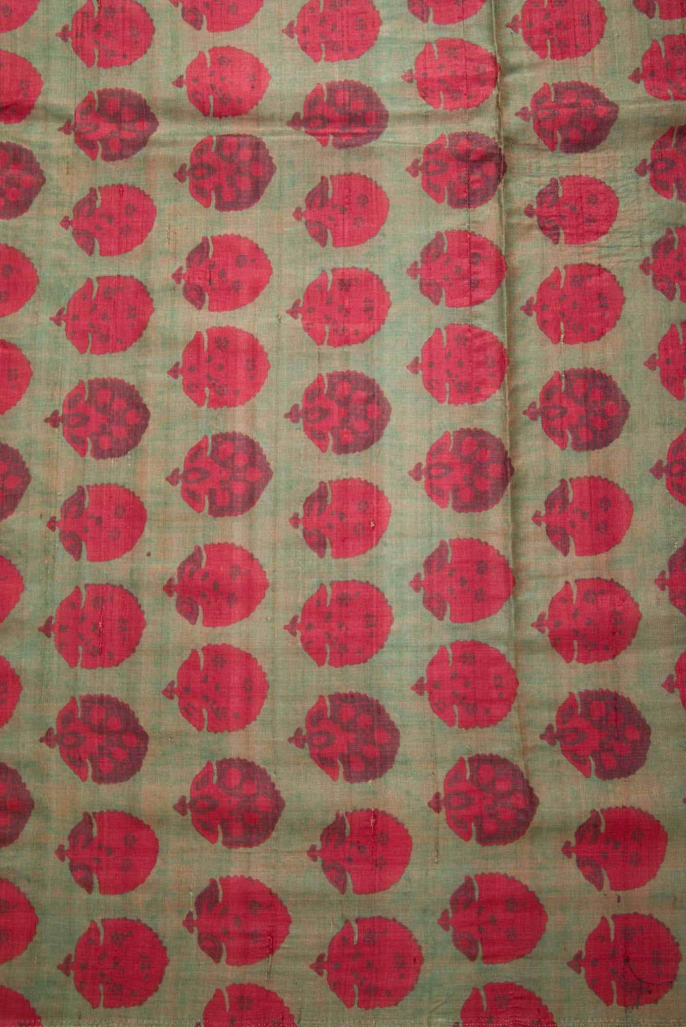 Green Tussar Silk Dress Material