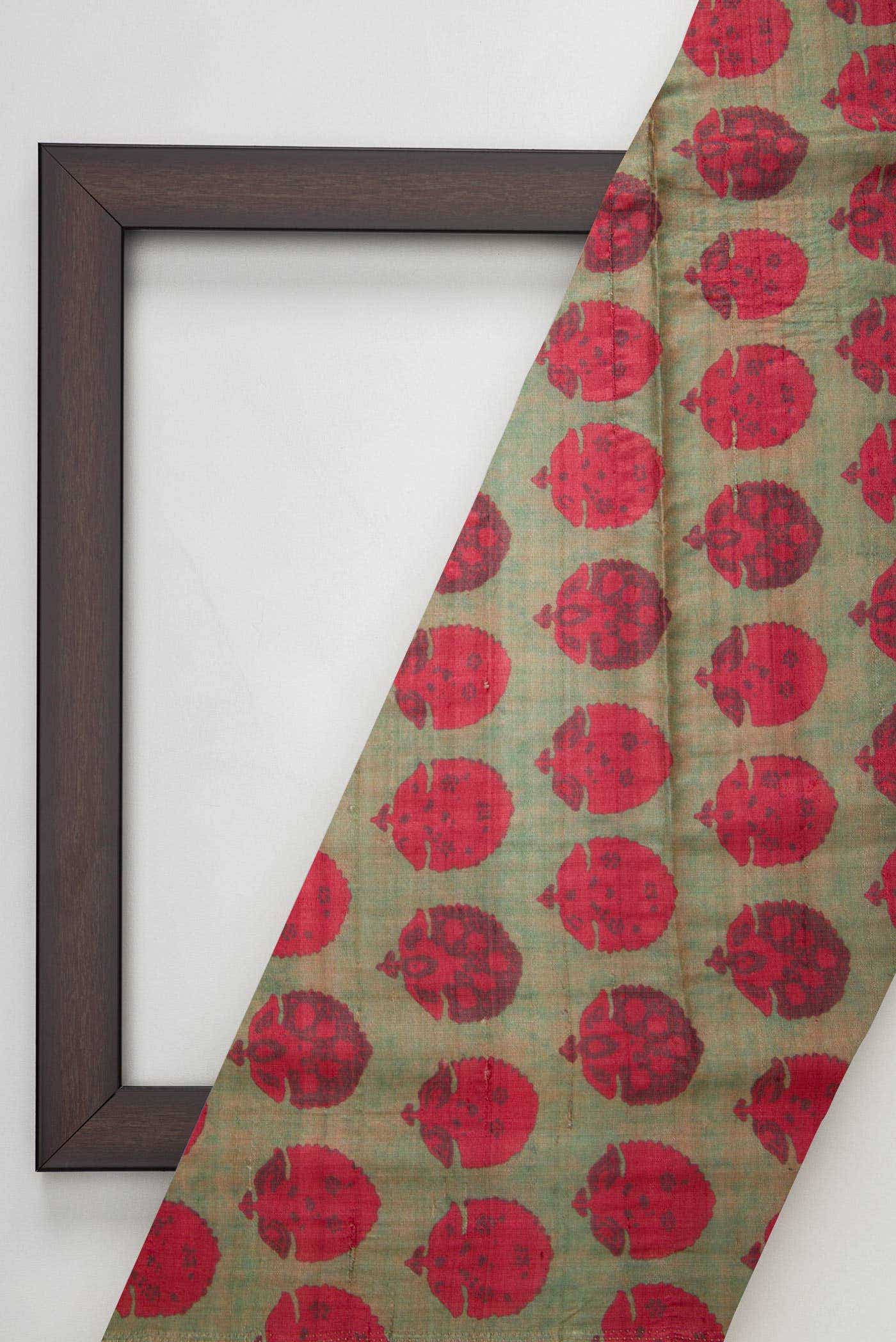 Green Tussar Silk Dress Material