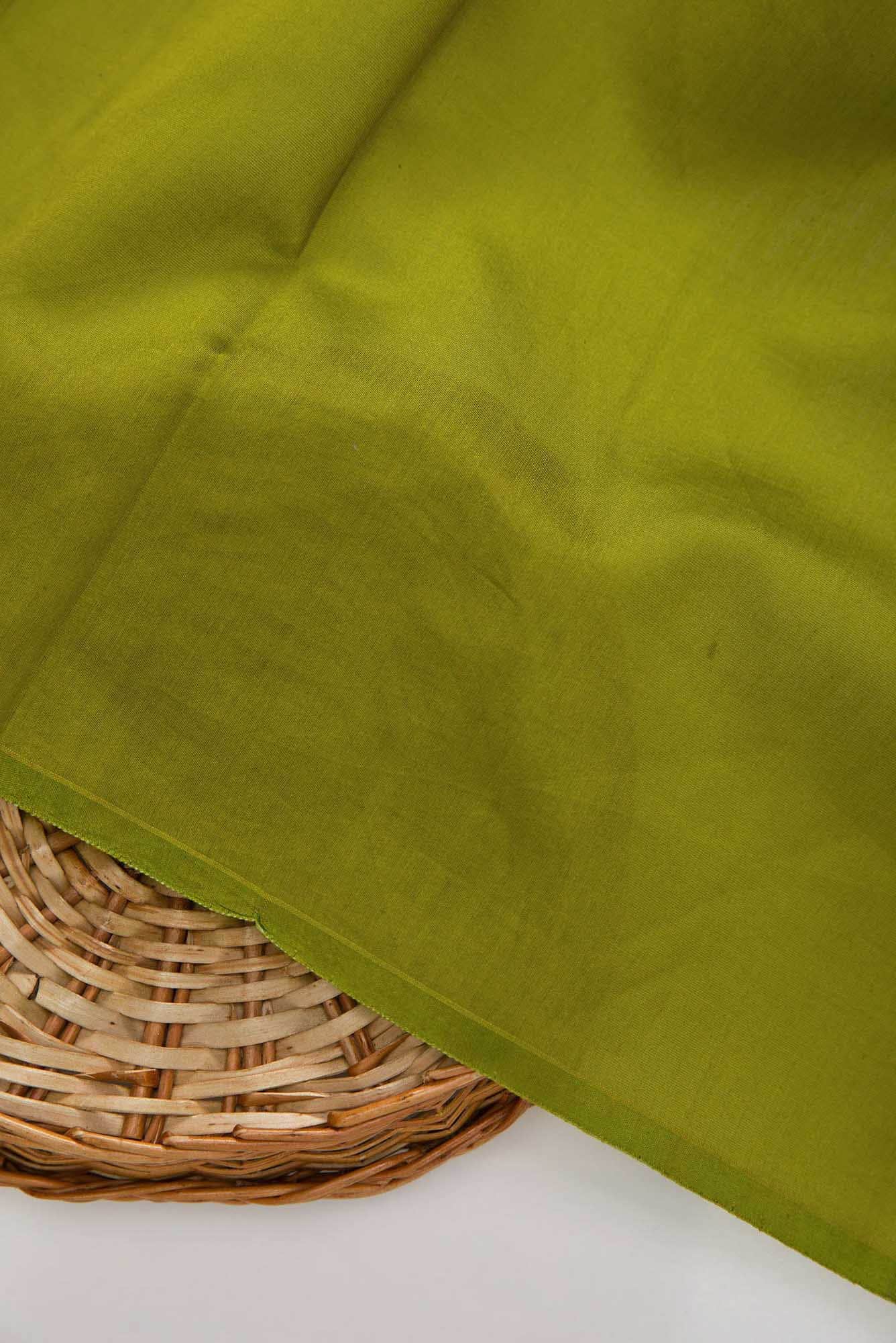 Green Chanderi Silk Dress Material