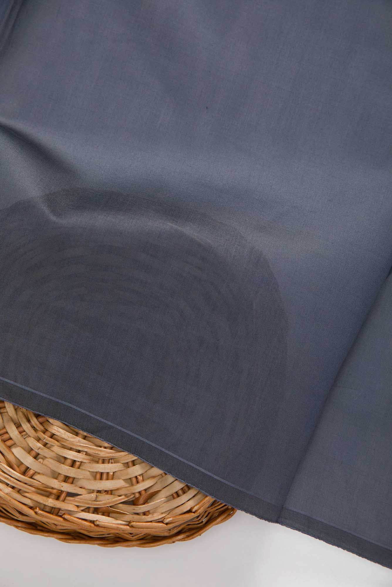Grey Chanderi Silk Dress Material